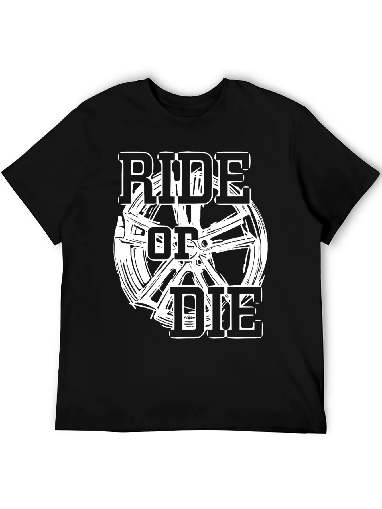 Black Ride or Die Graphic Tee - Black Cotton Blend view 5