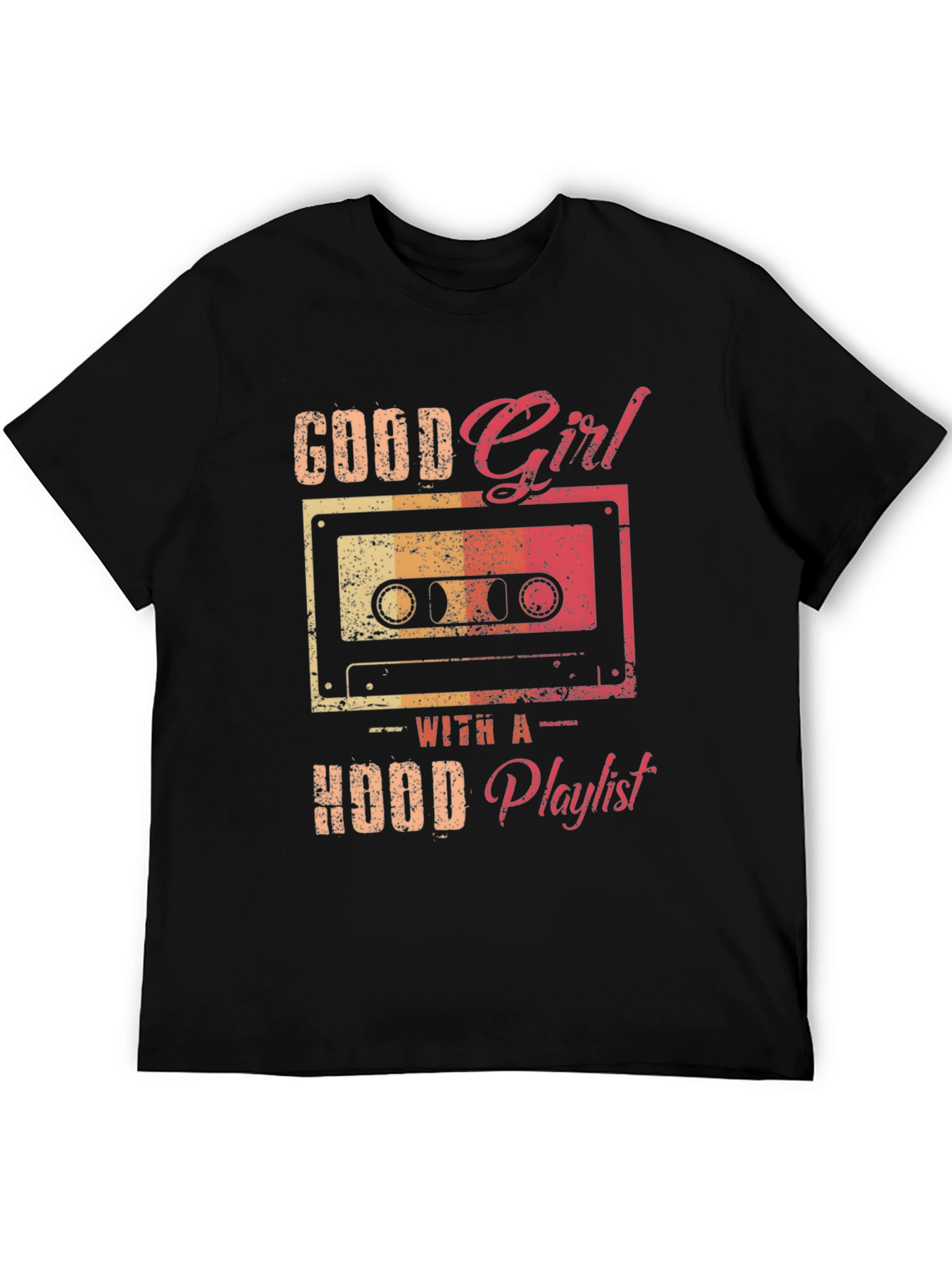 Black Good Girl Hood Playlist Graphic Tee view 5