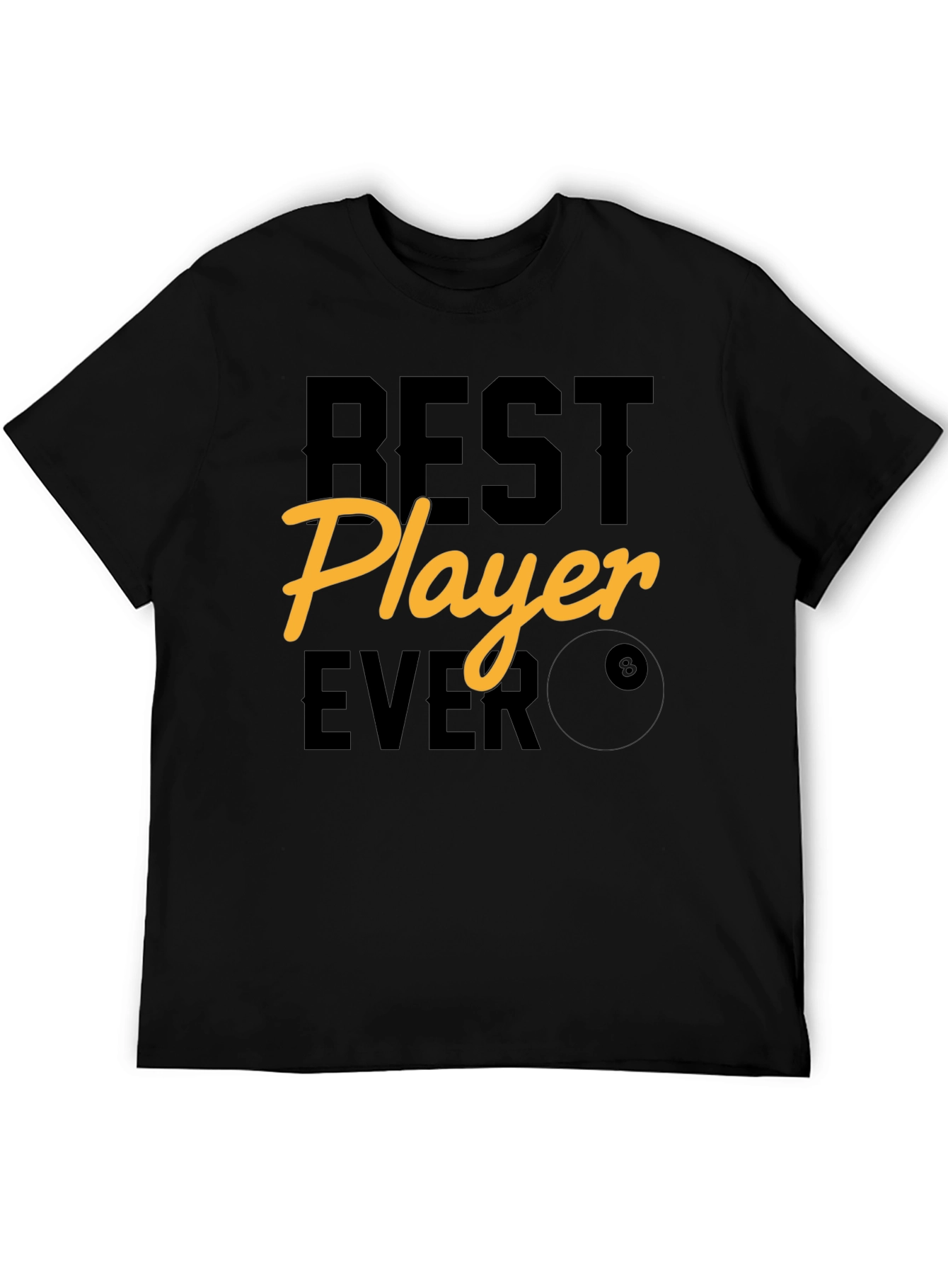 Black Best Player Ever Graphic Tee - Billiards T-Shirt view 5