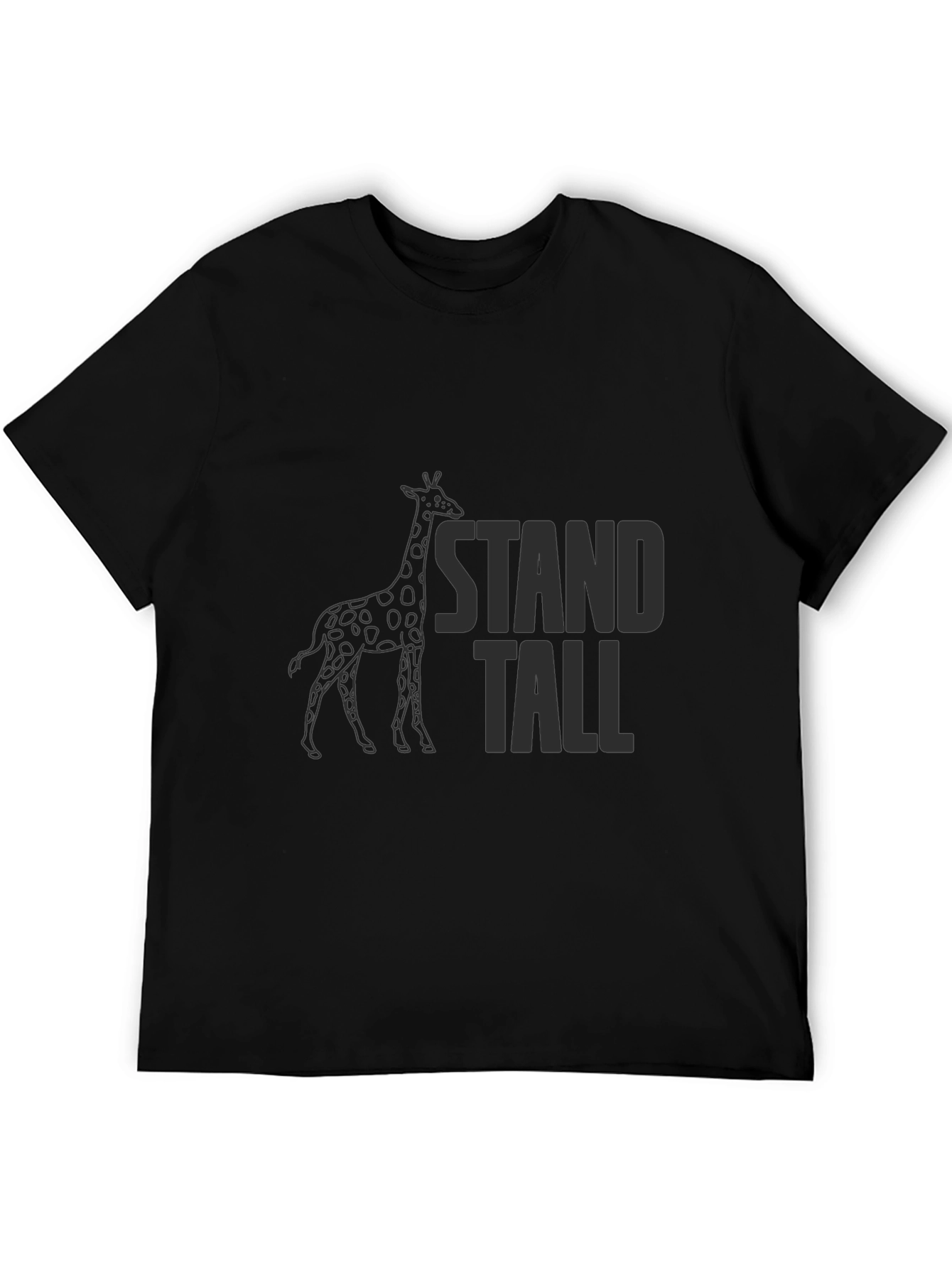 Black Stand Tall Giraffe Graphic Tee - Black view 5