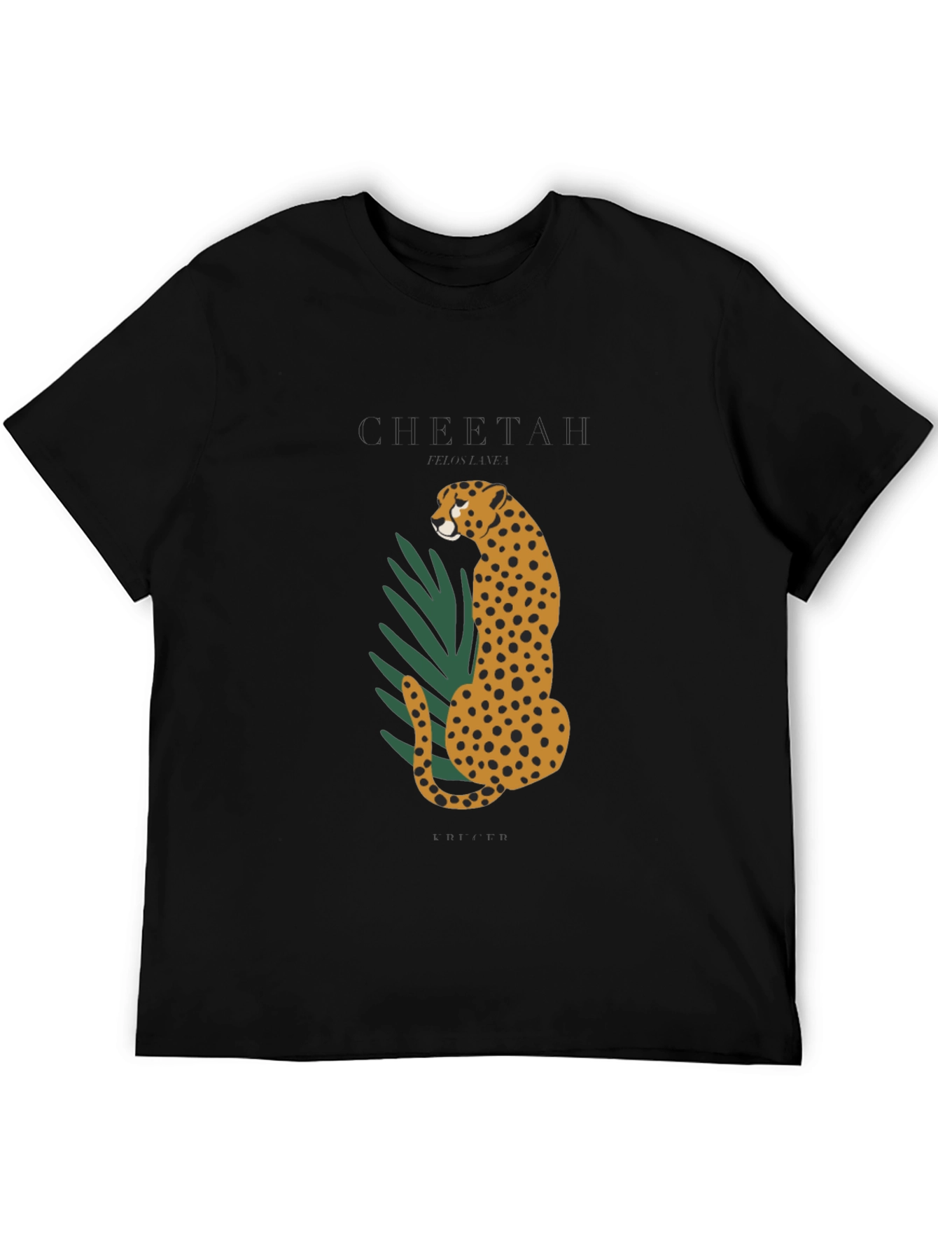 Black Cheetah Graphic Black T-Shirt view 5