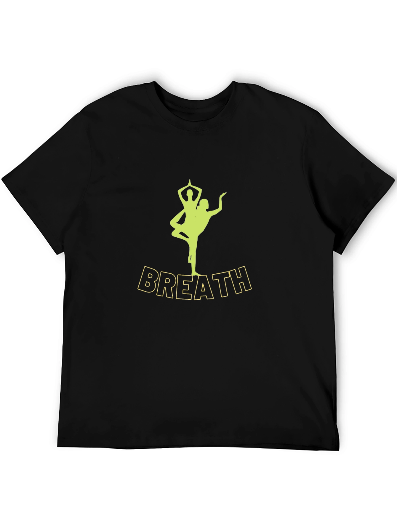 Black Breath Yoga Pose T-Shirt - Men's Black Tee view 5