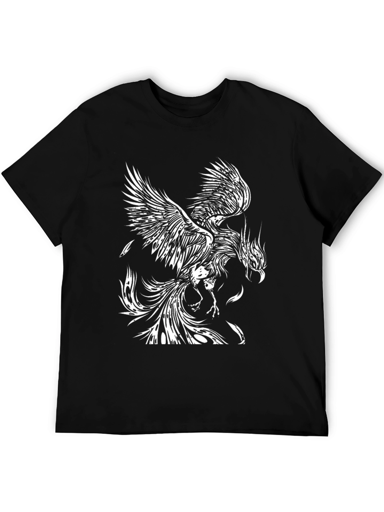 Black Phoenix Graphic Tee - Black Cotton T-Shirt view 5