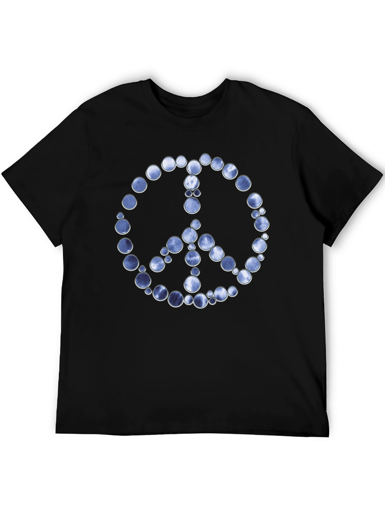 Black Peace Sign Graphic Tee - Black Cotton Blend view 5