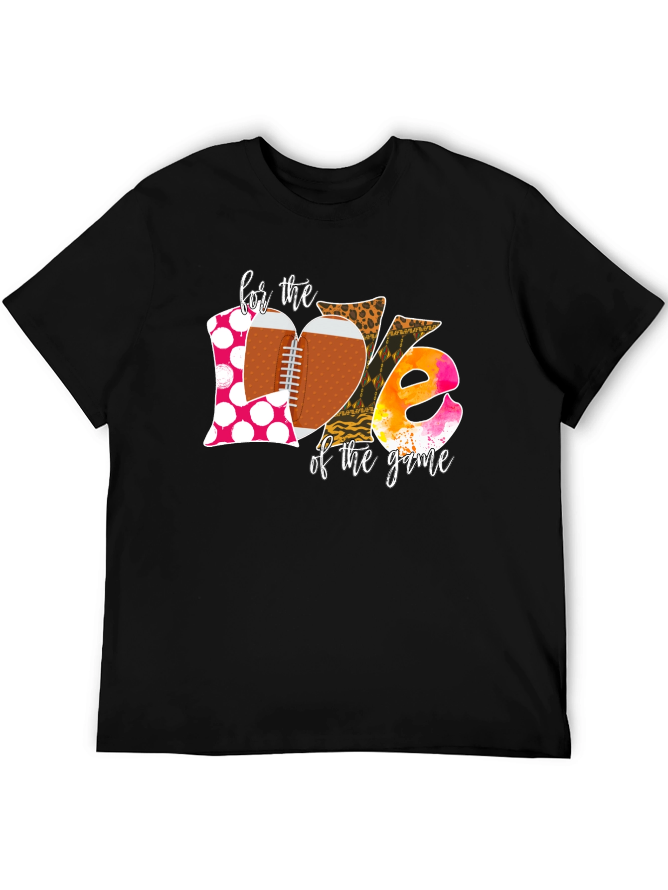 Black Football Game Day Love Graphic Tee view 5