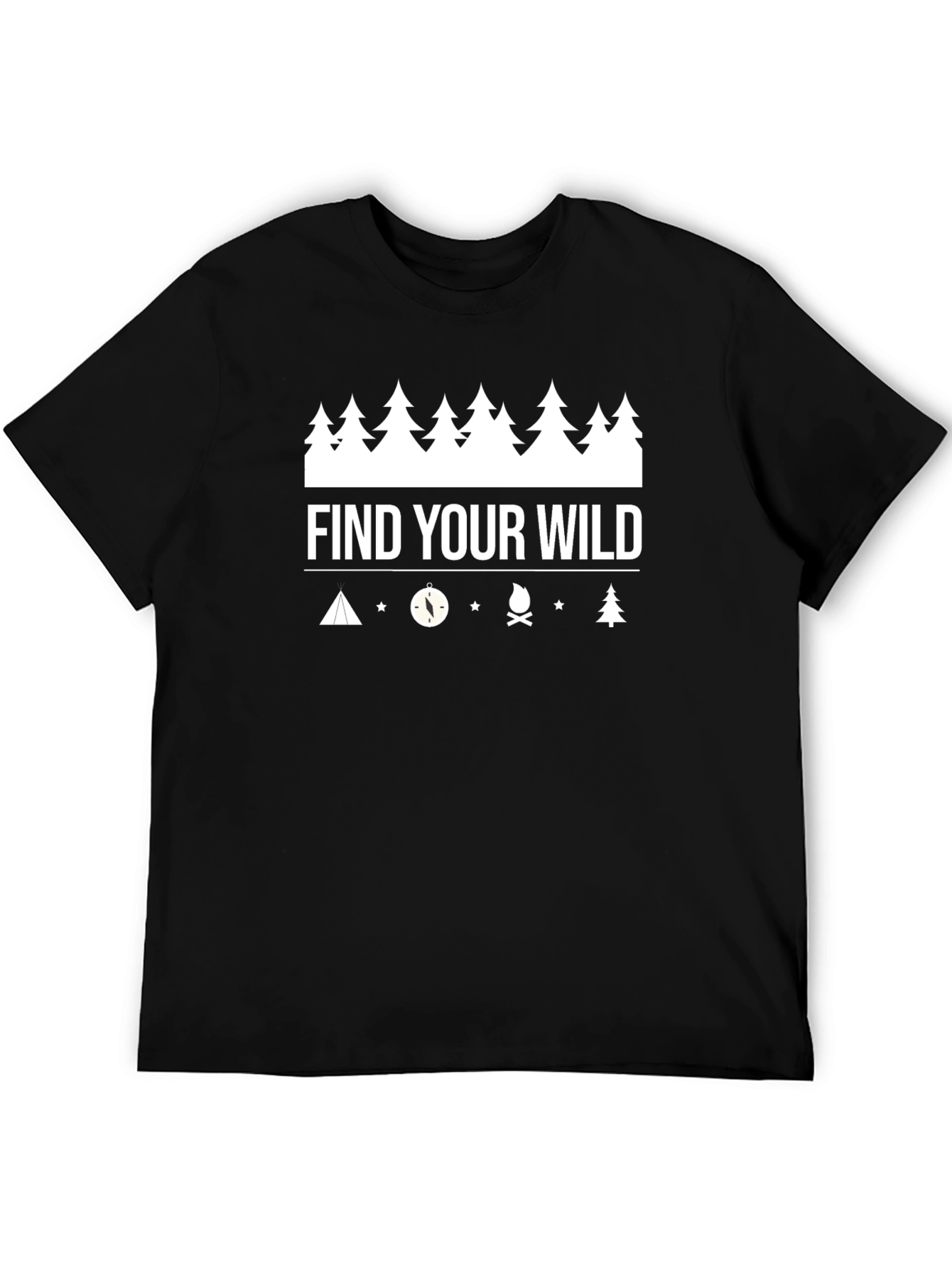 Black Find Your Wild Black Graphic Tee view 5