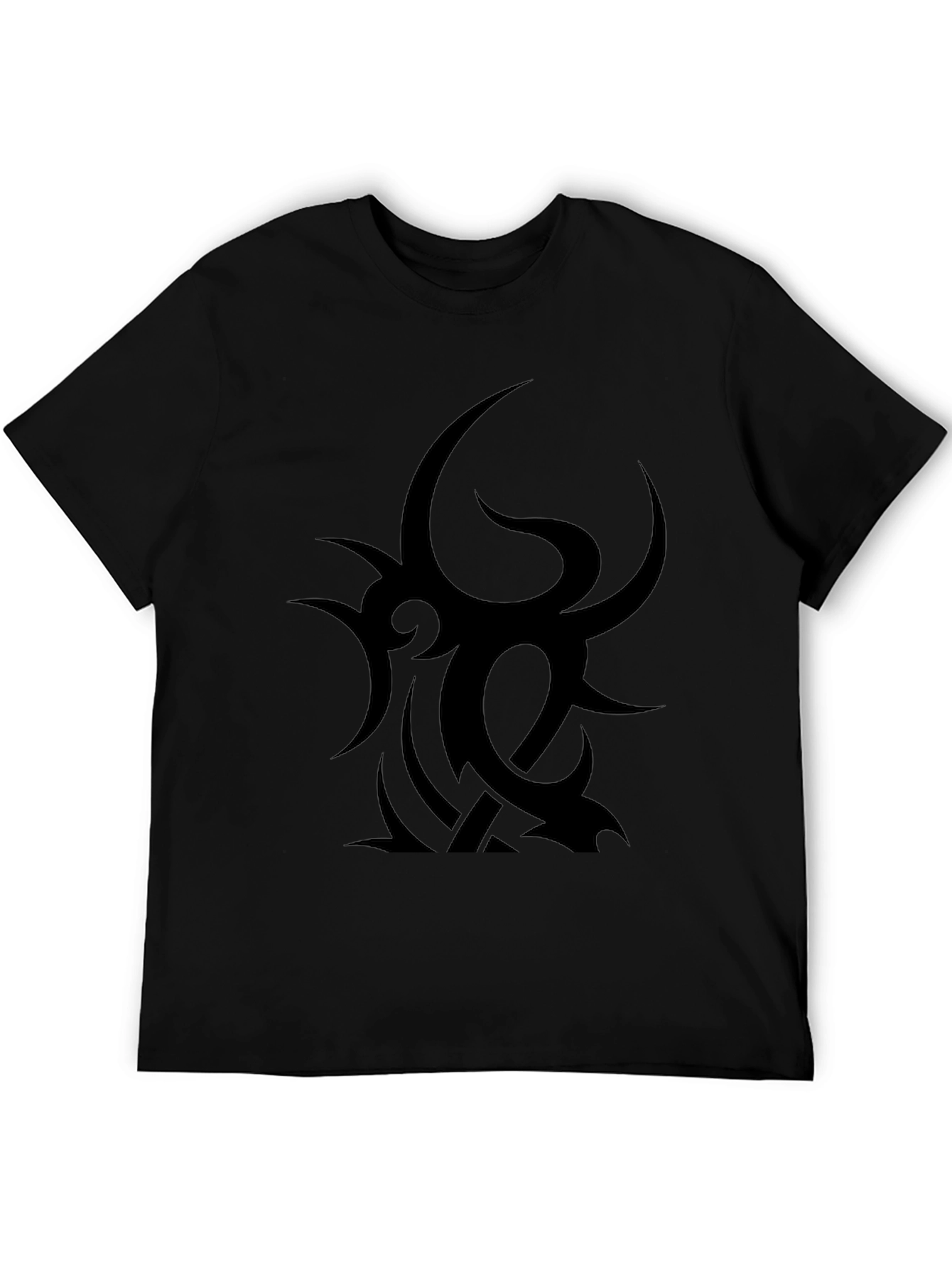Black Tribal Graphic Black Tee - Bold & Edgy Style view 5