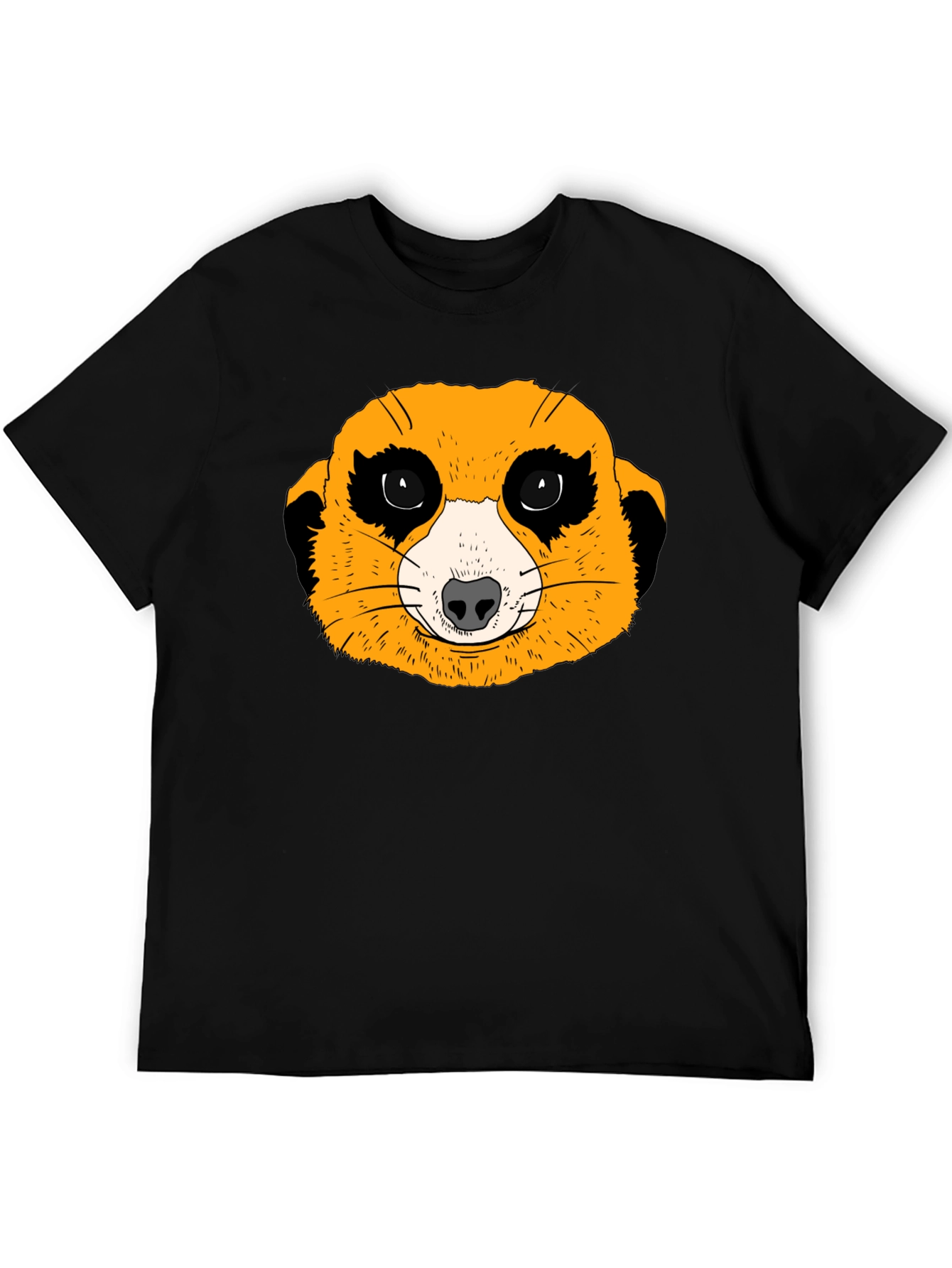 Black Meerkat Graphic Tee - Black Cotton T-Shirt view 5