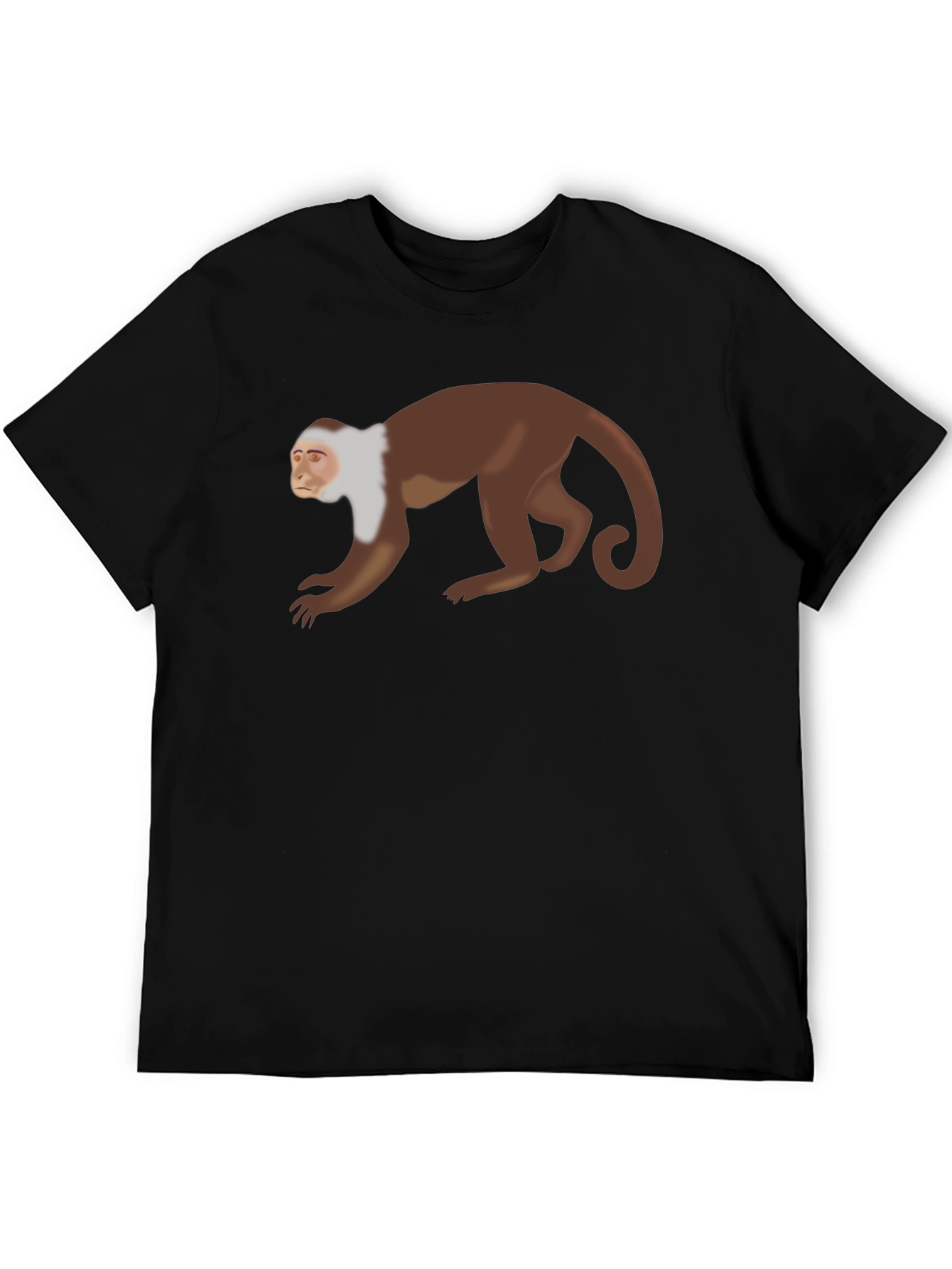 Black Capuchin Monkey Graphic T-Shirt - Unisex Black Tee view 5