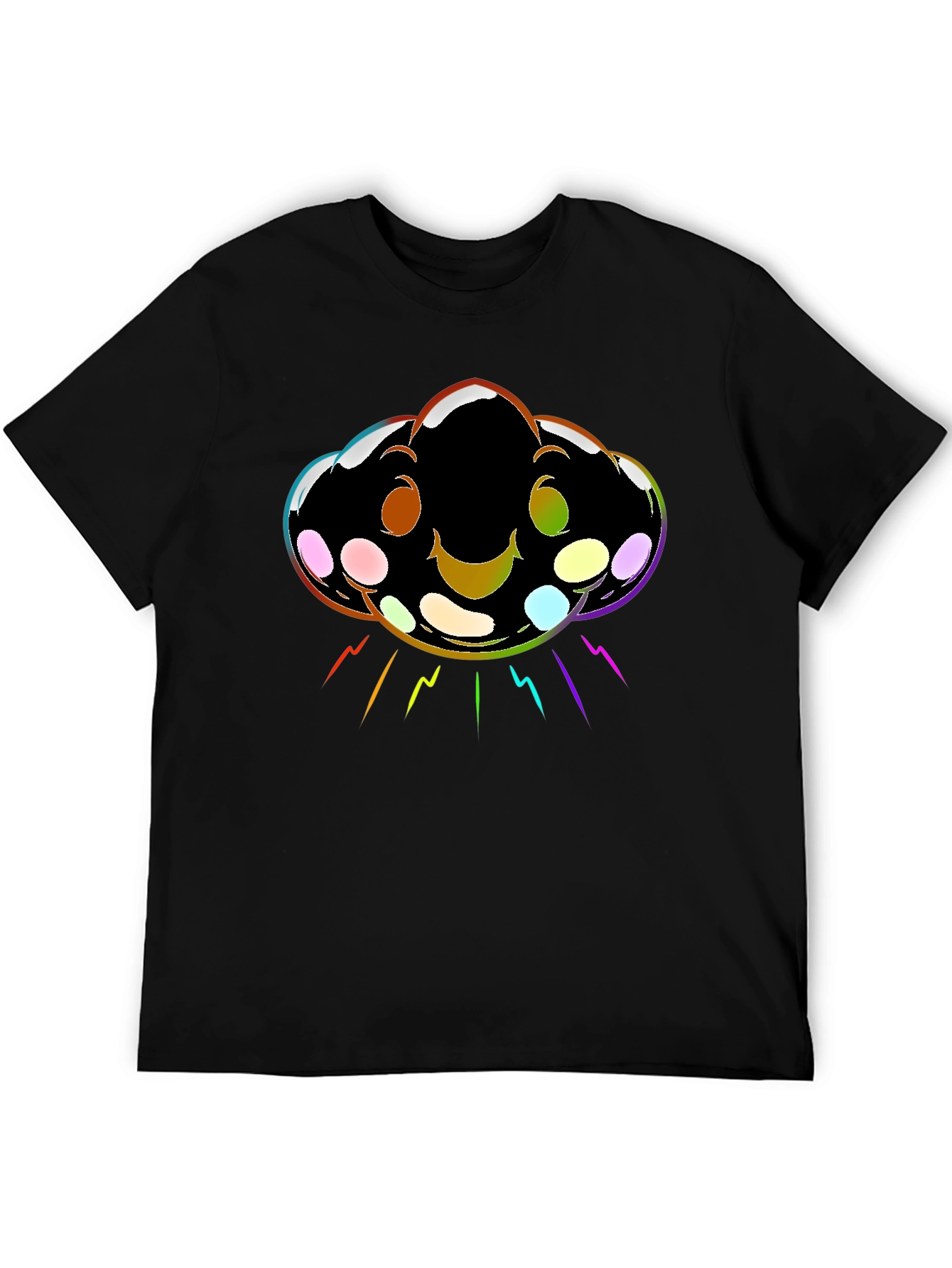Black Rainbow Cloud UFO Graphic T-Shirt view 5