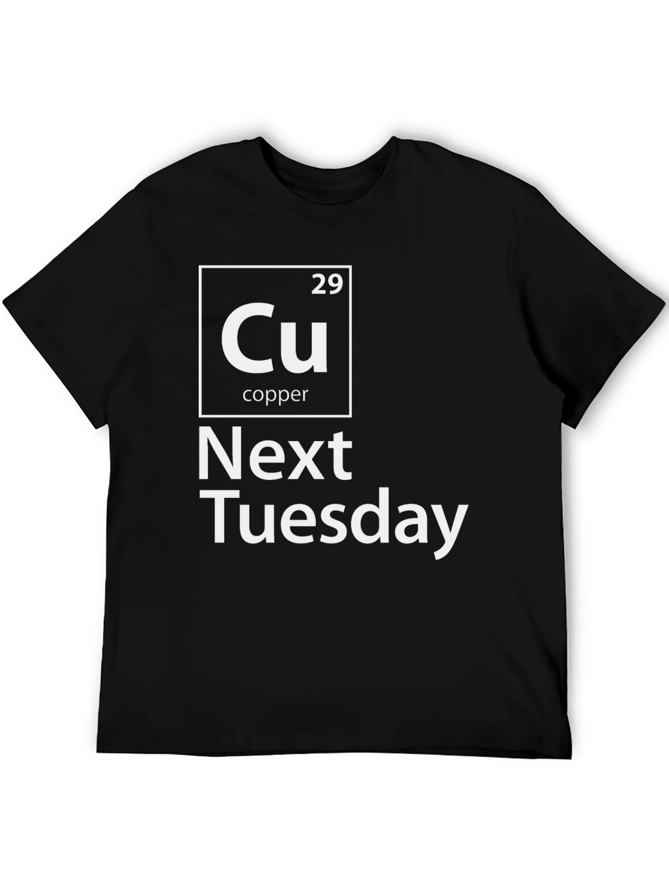 Black Cu Next Tuesday Graphic T-Shirt Funny Periodic Table Tee view 5