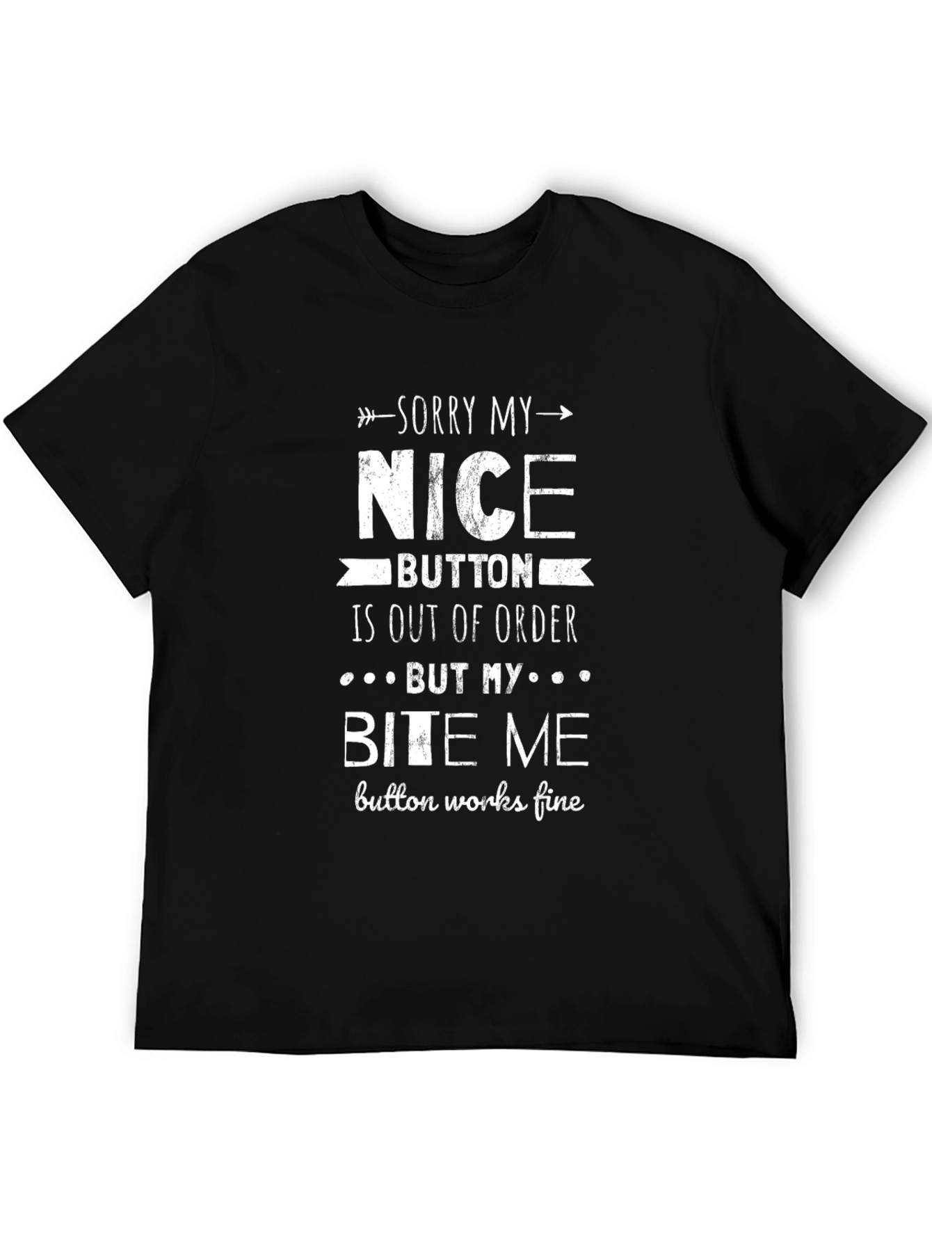 Black Funny "Bite Me" Graphic Novelty T-Shirt view 5