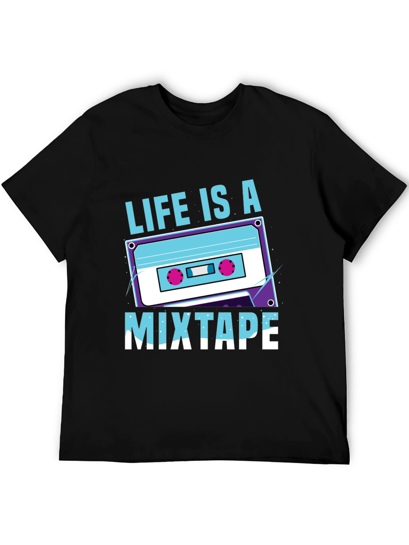 Black Life Is A Mixtape Graphic Tee - Retro Style view 5