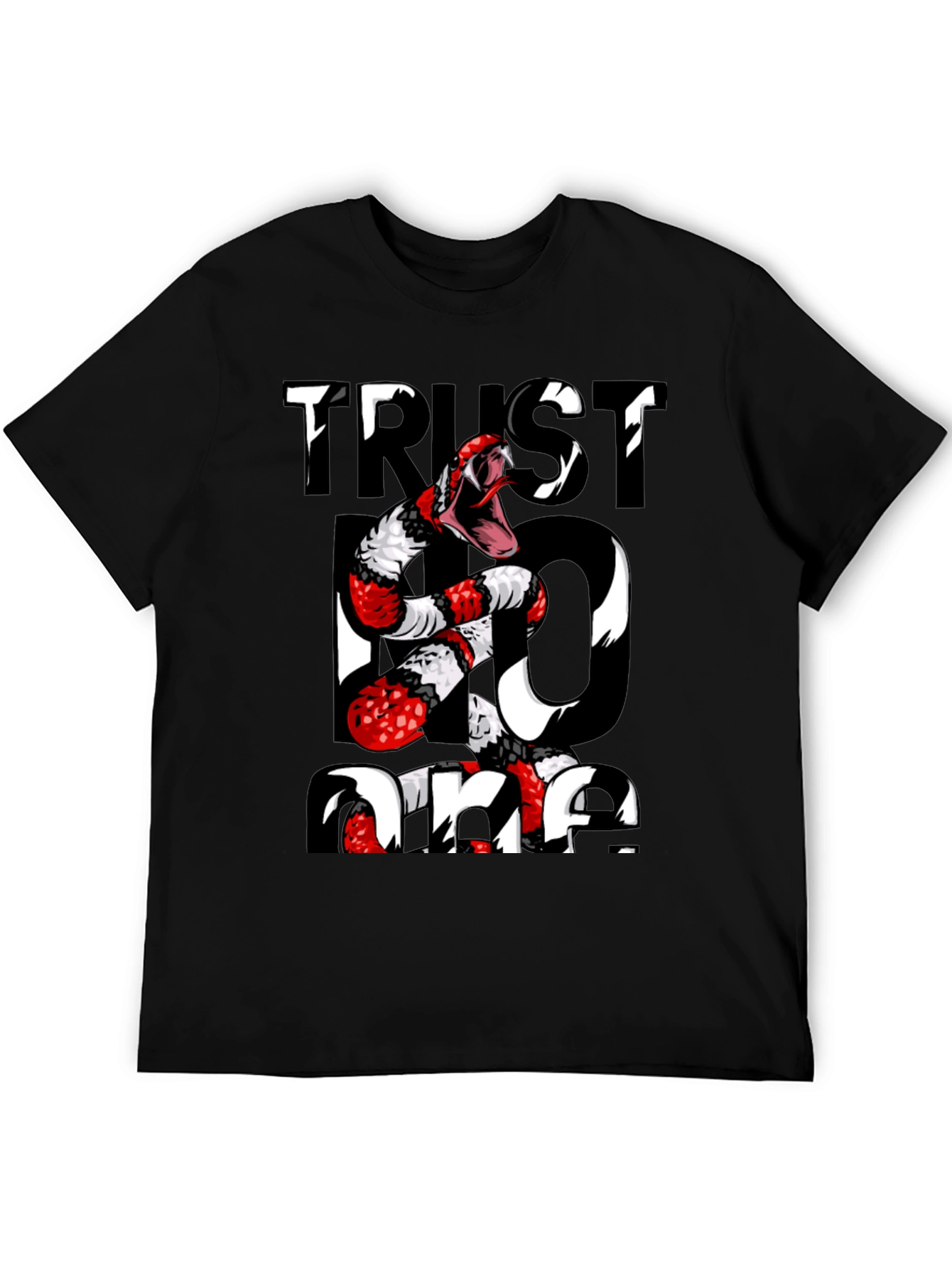 Black Trust No One Snake Graphic Tee - Black view 5