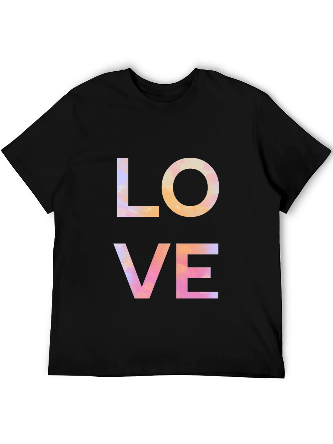 Black LOVE Graphic Black T-Shirt view 5