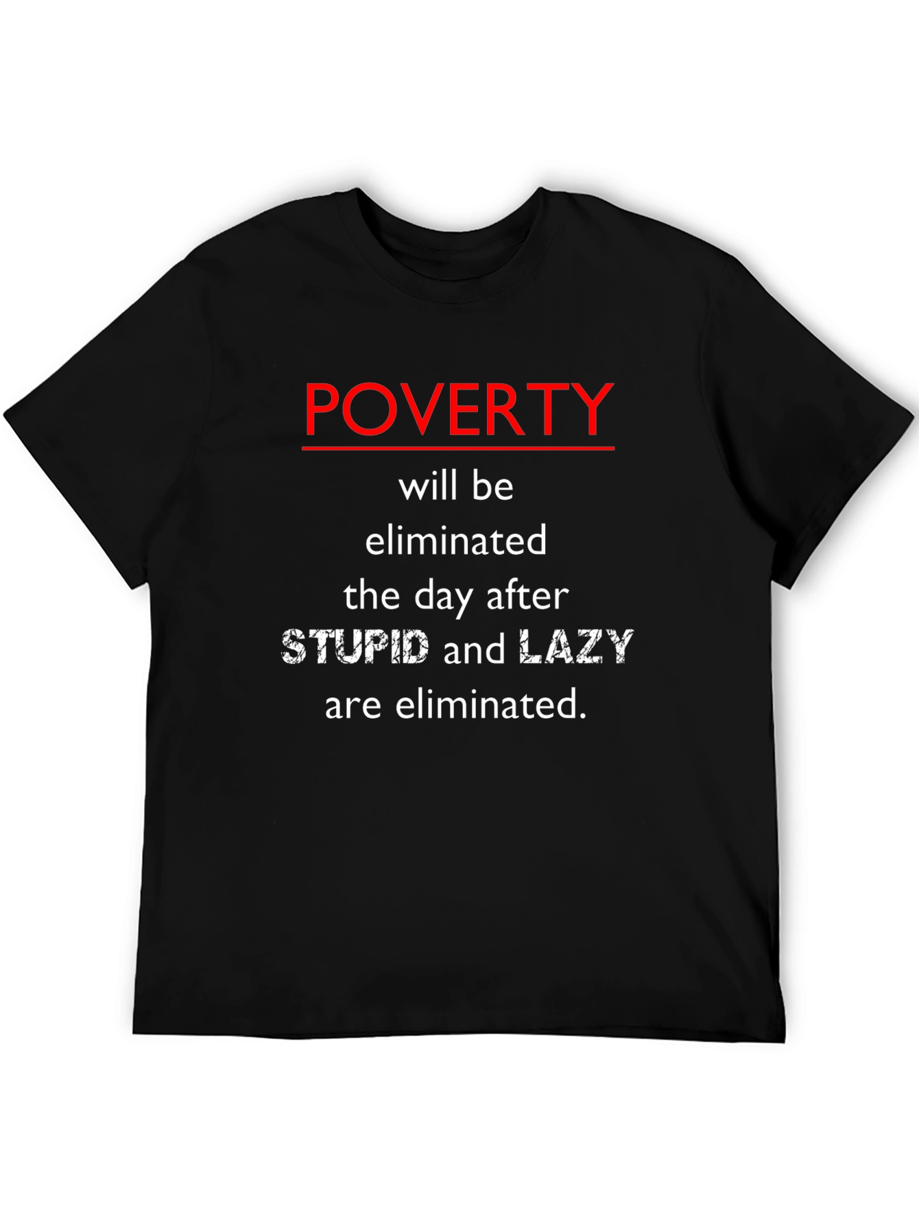Black Poverty Elimination T-Shirt - Black view 5