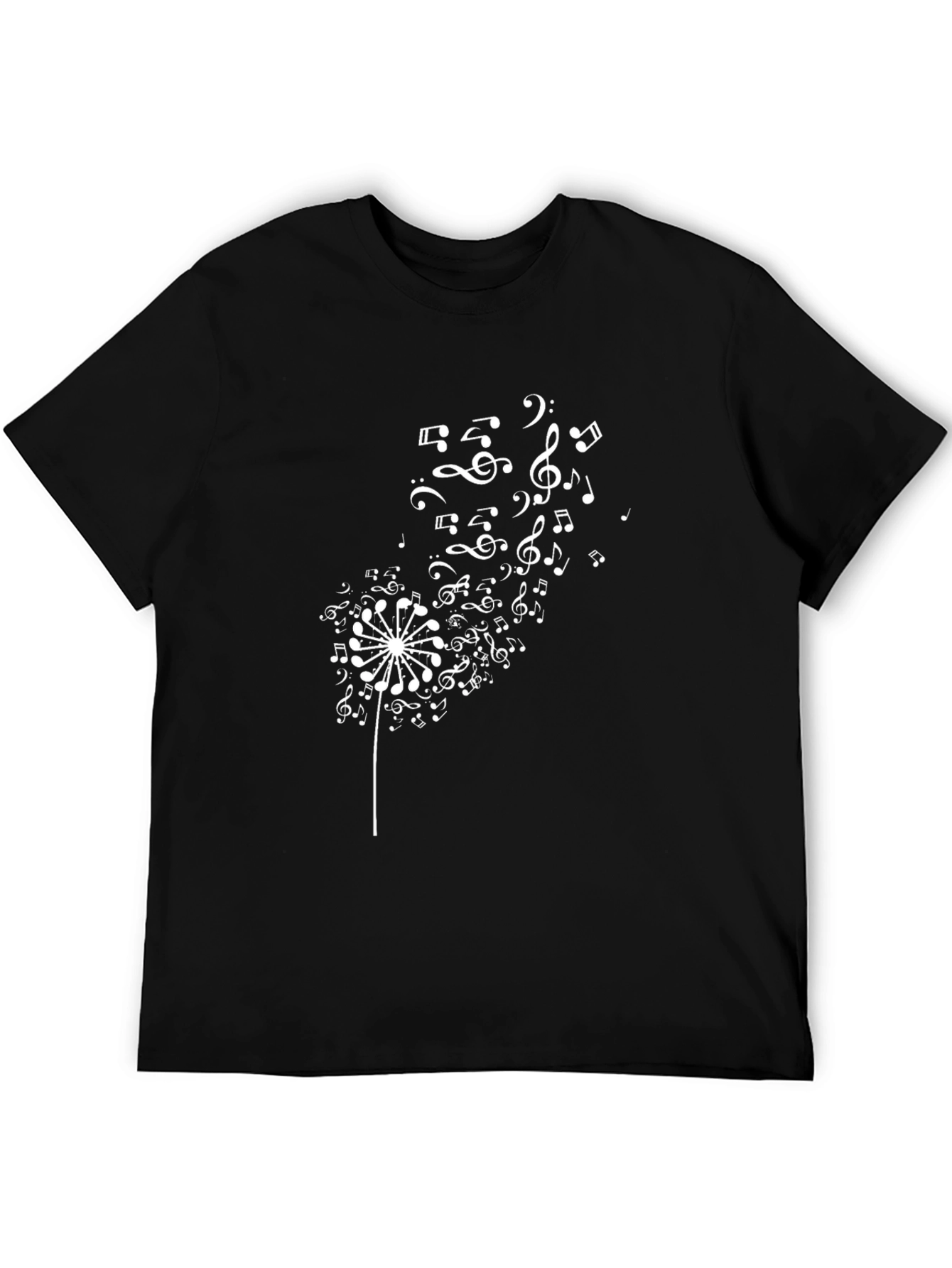 Black Musical Dandelion Black T-Shirt view 5