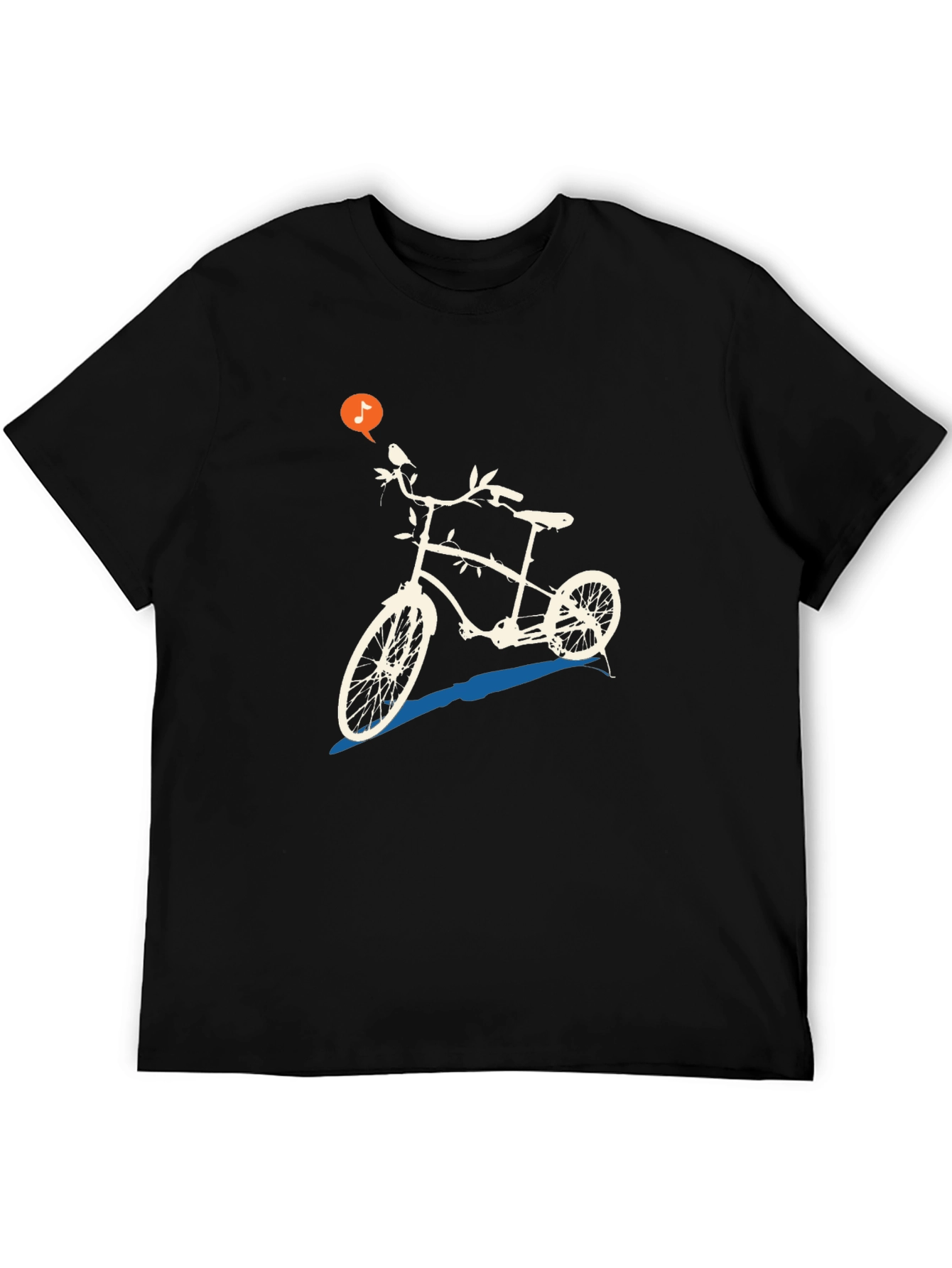 Black Unique Bicycle Graphic Tee - Black Casual T-Shirt view 5