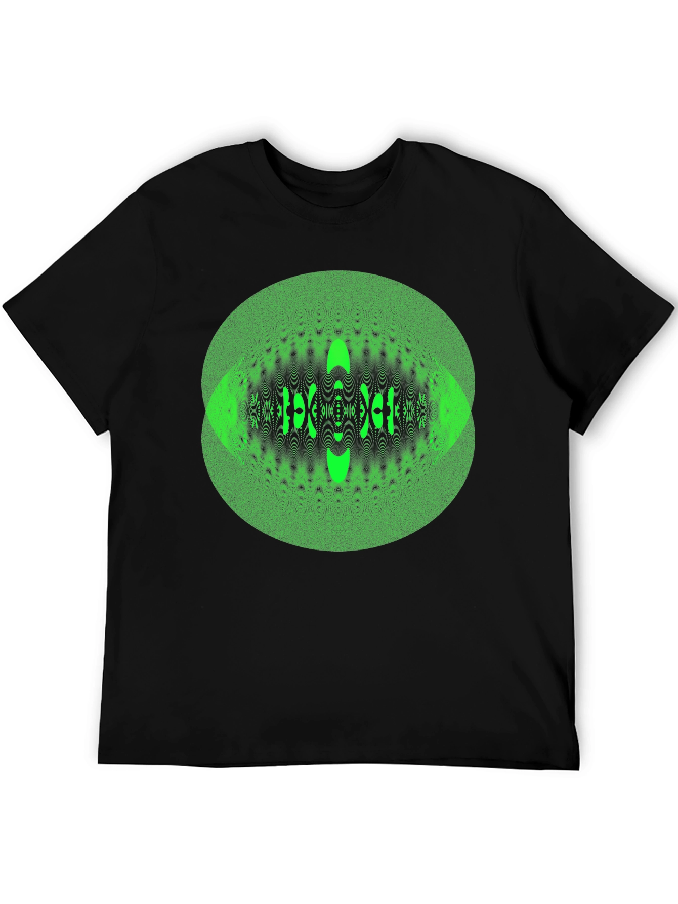 Black Green Eye Illusion Graphic Tee view 5
