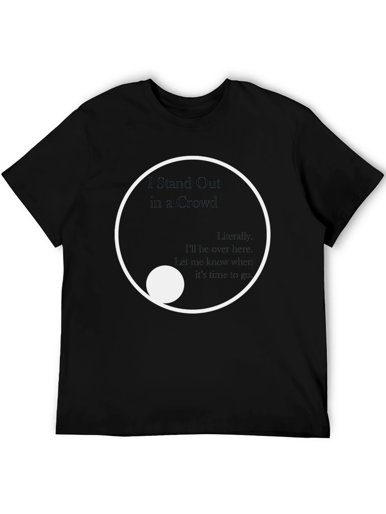 Black Stand Out in a Crowd Graphic Tee - Modern Yin Yang Design view 5