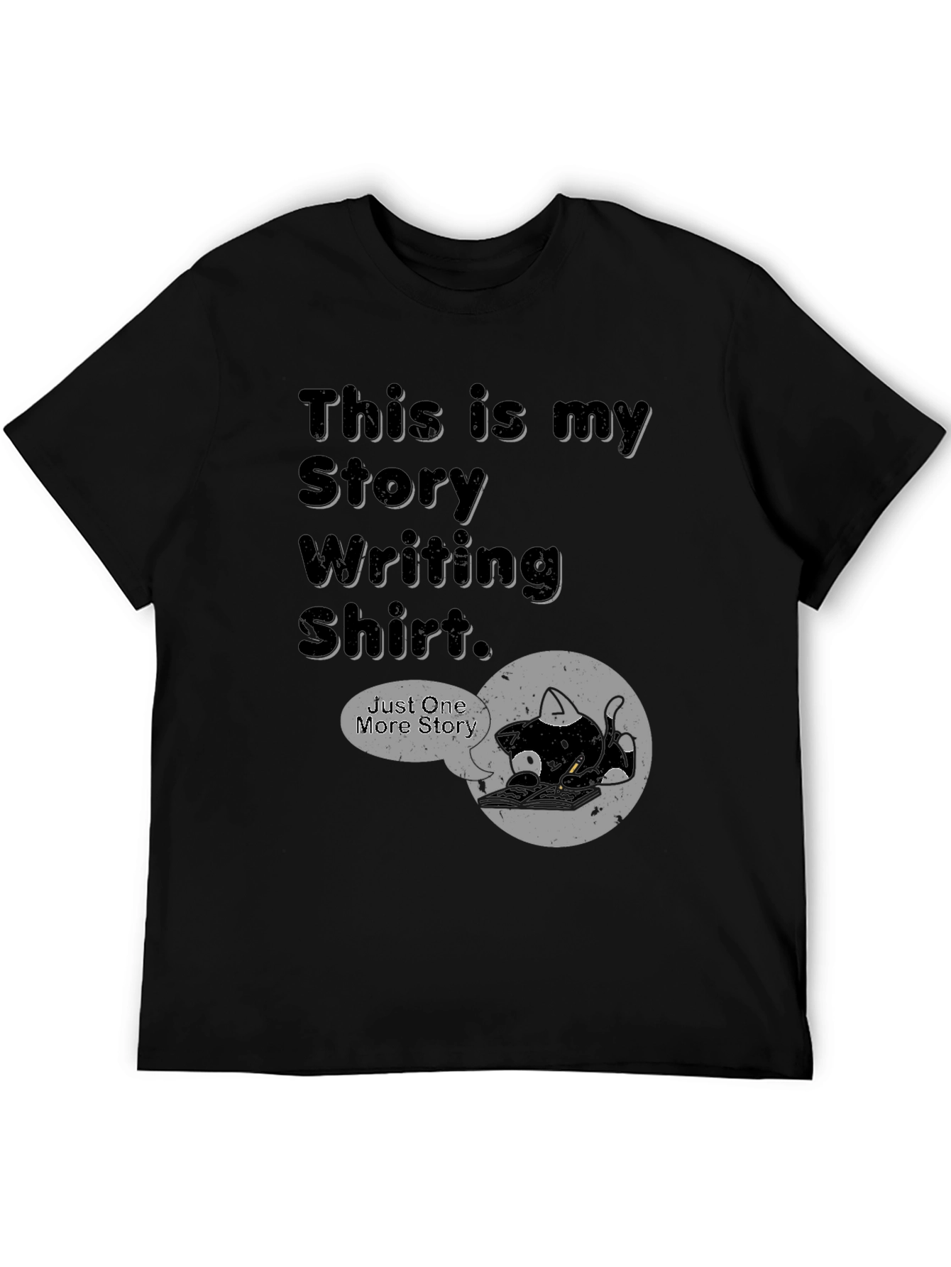 Black Story Writing Shirt - Just One More Story Tee view 5