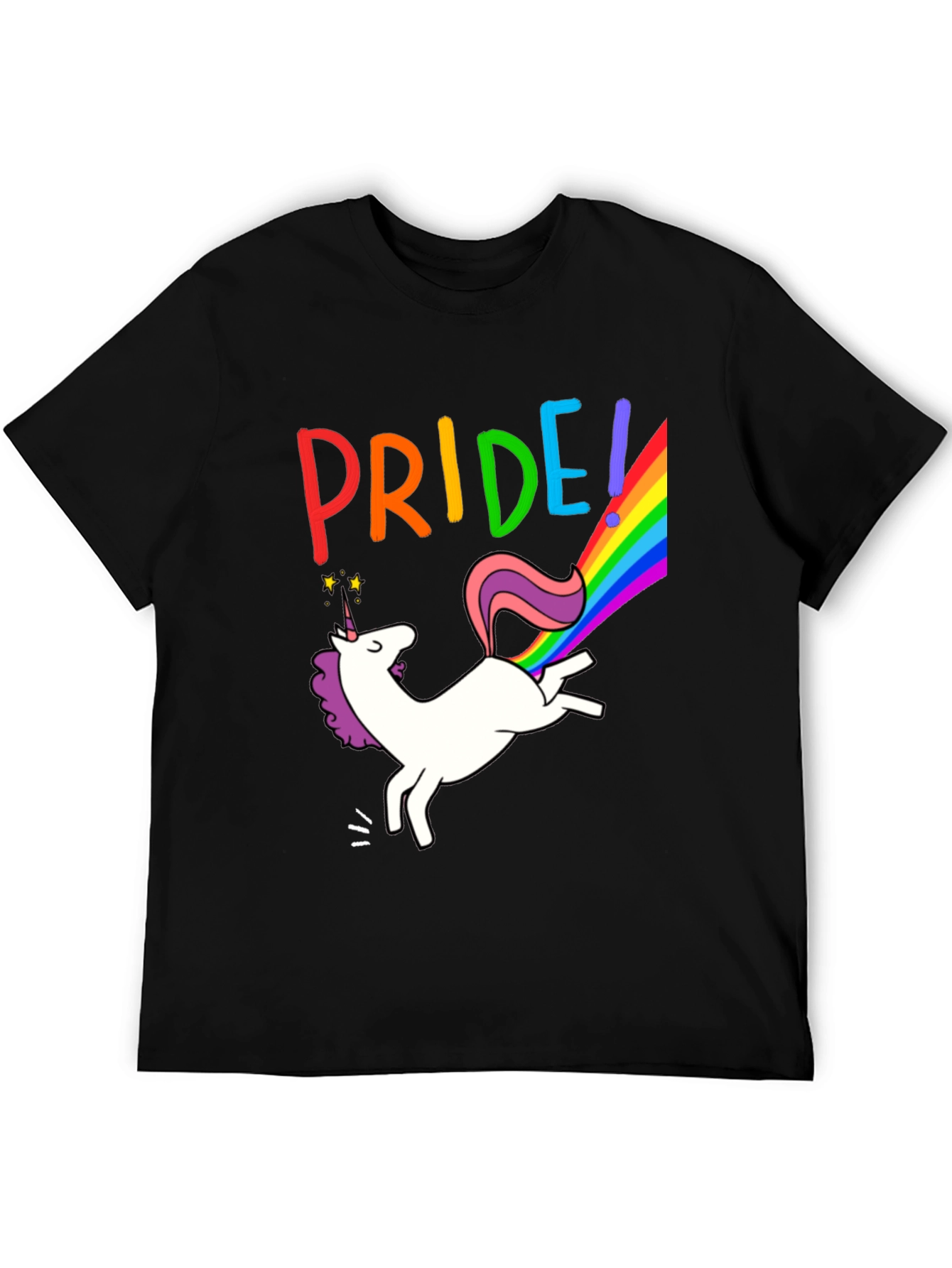 Black Pride Unicorn Graphic Tee - Black Cotton Blend view 5