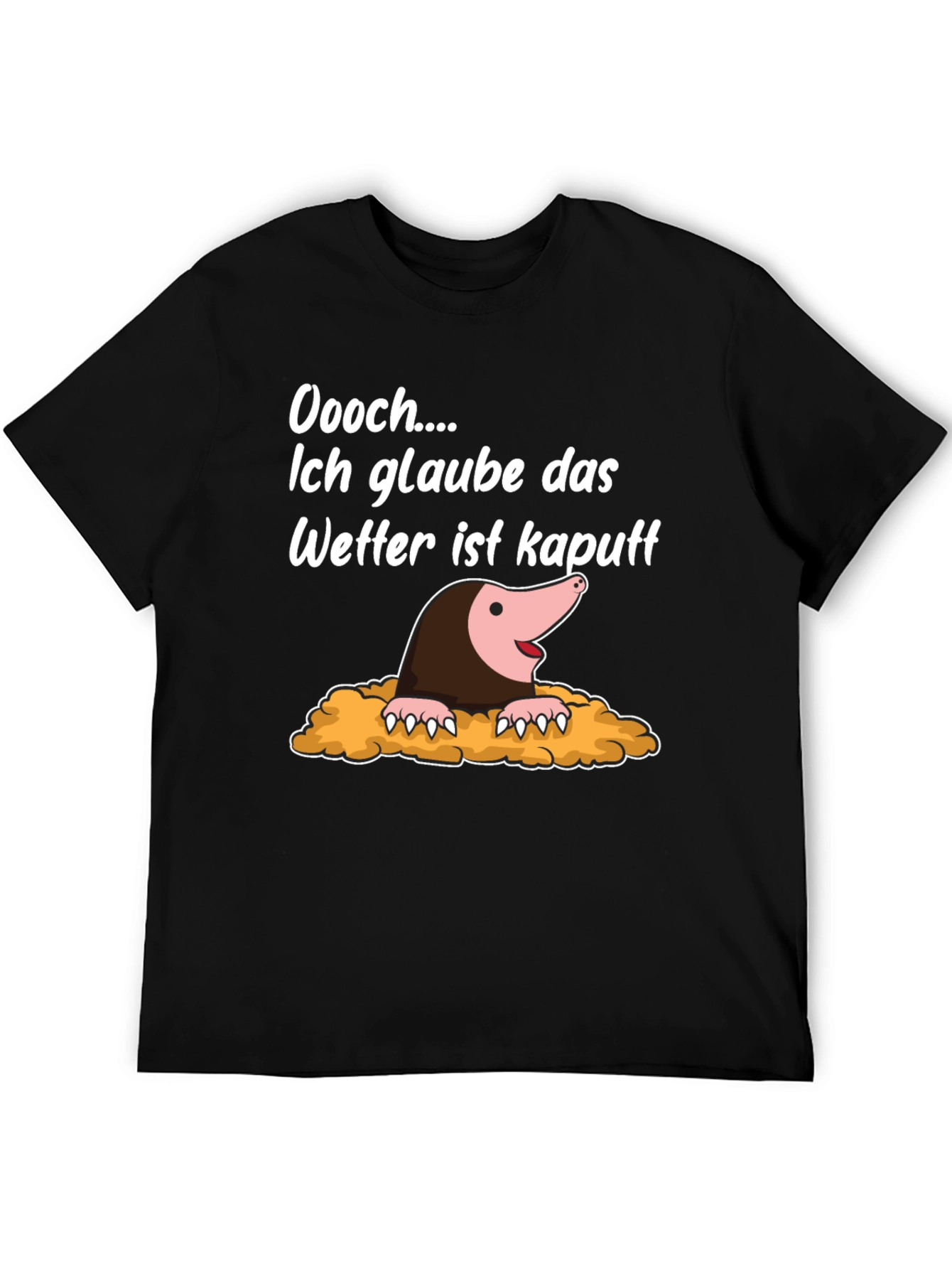 Black Funny Mole Weather Pun T-Shirt view 5