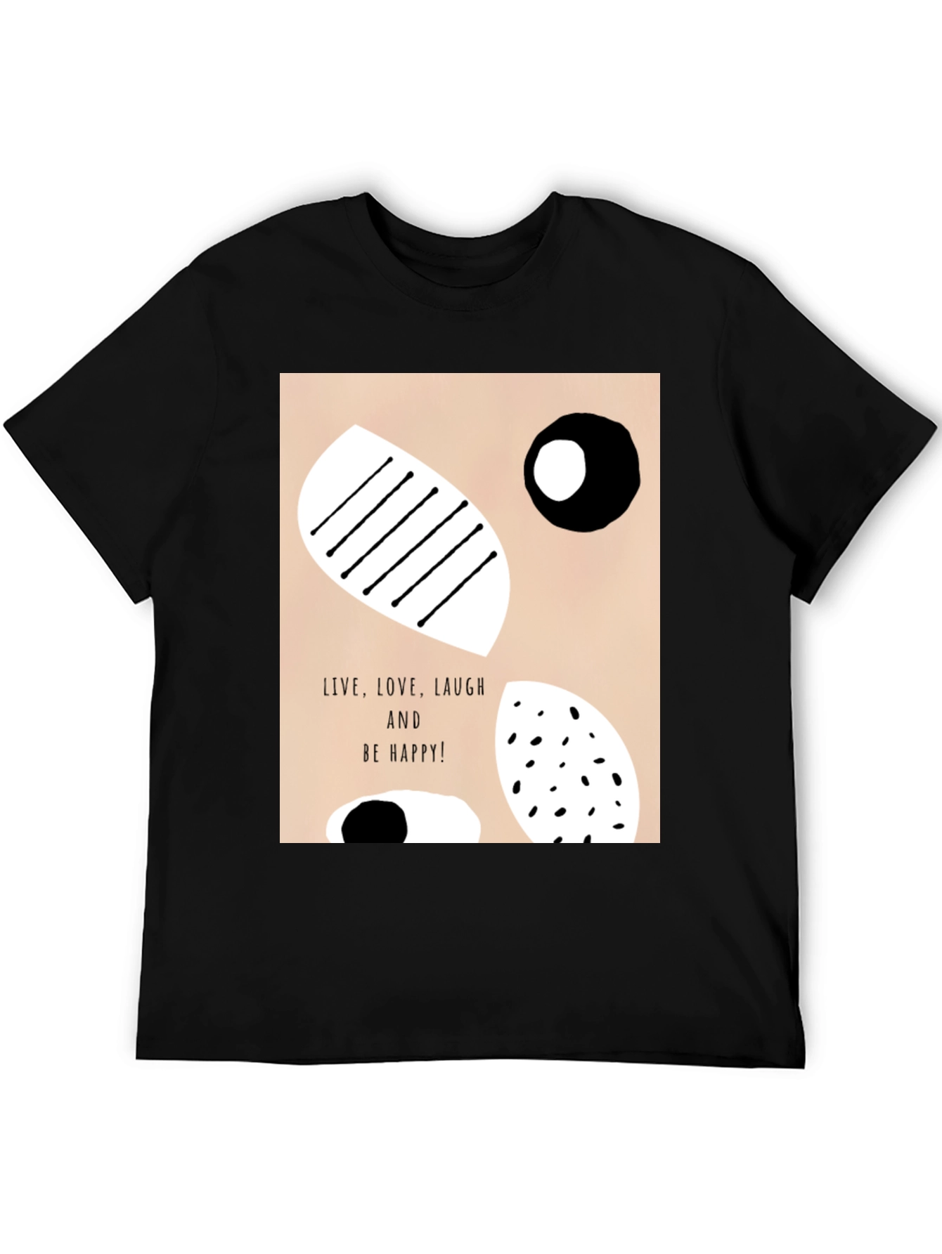 Black Abstract Graphic Print Black T-Shirt view 5