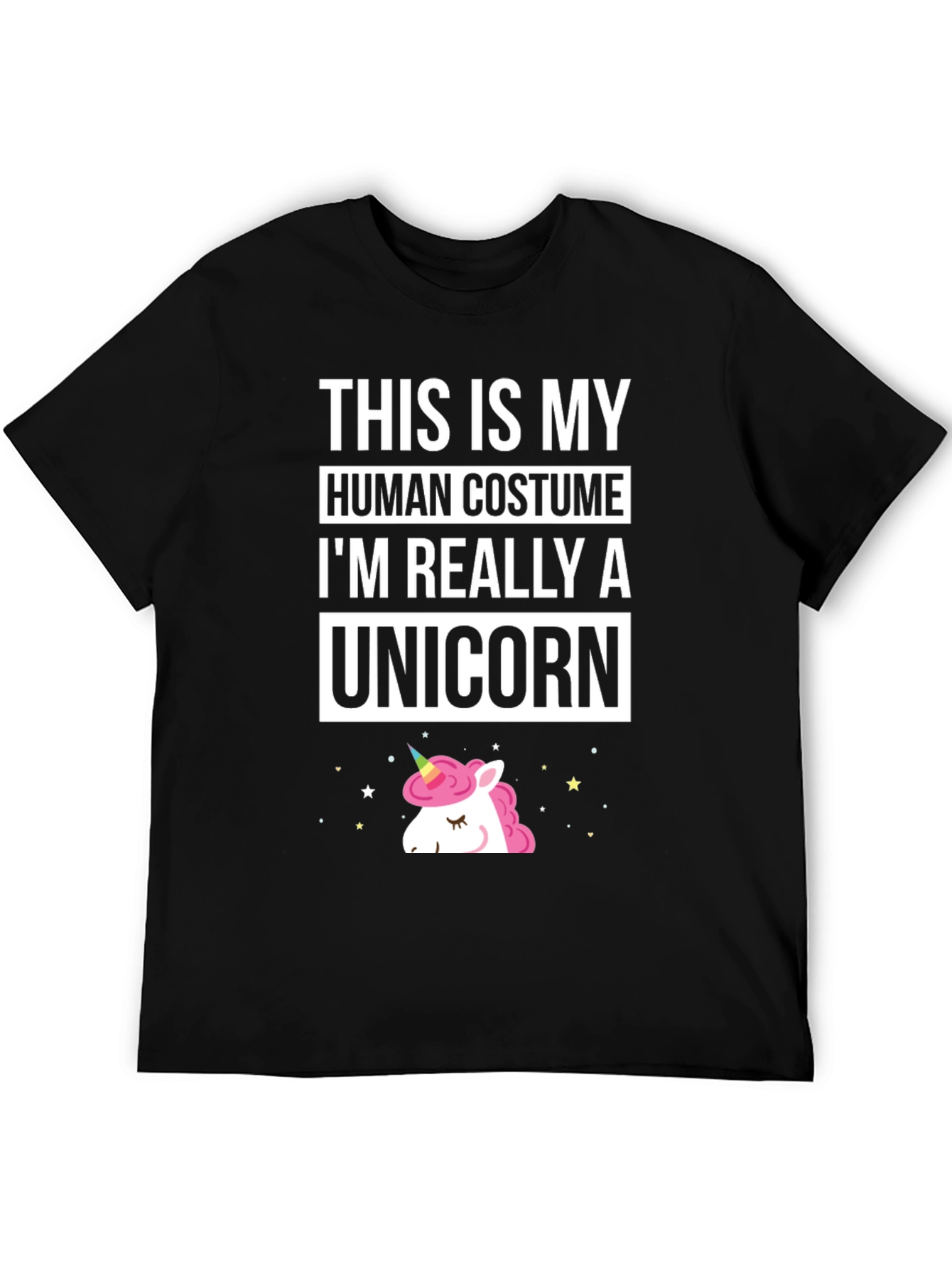 Black Unicorn Human Costume T-Shirt, Funny Graphic Tee view 5