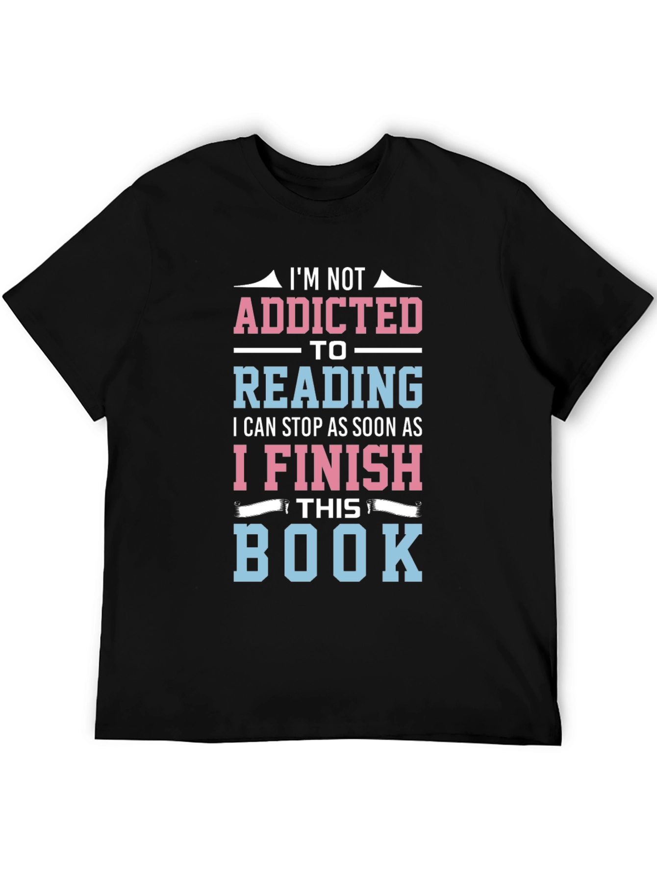 Black Funny Reading Addict T-Shirt: Just One More Chapter! view 5