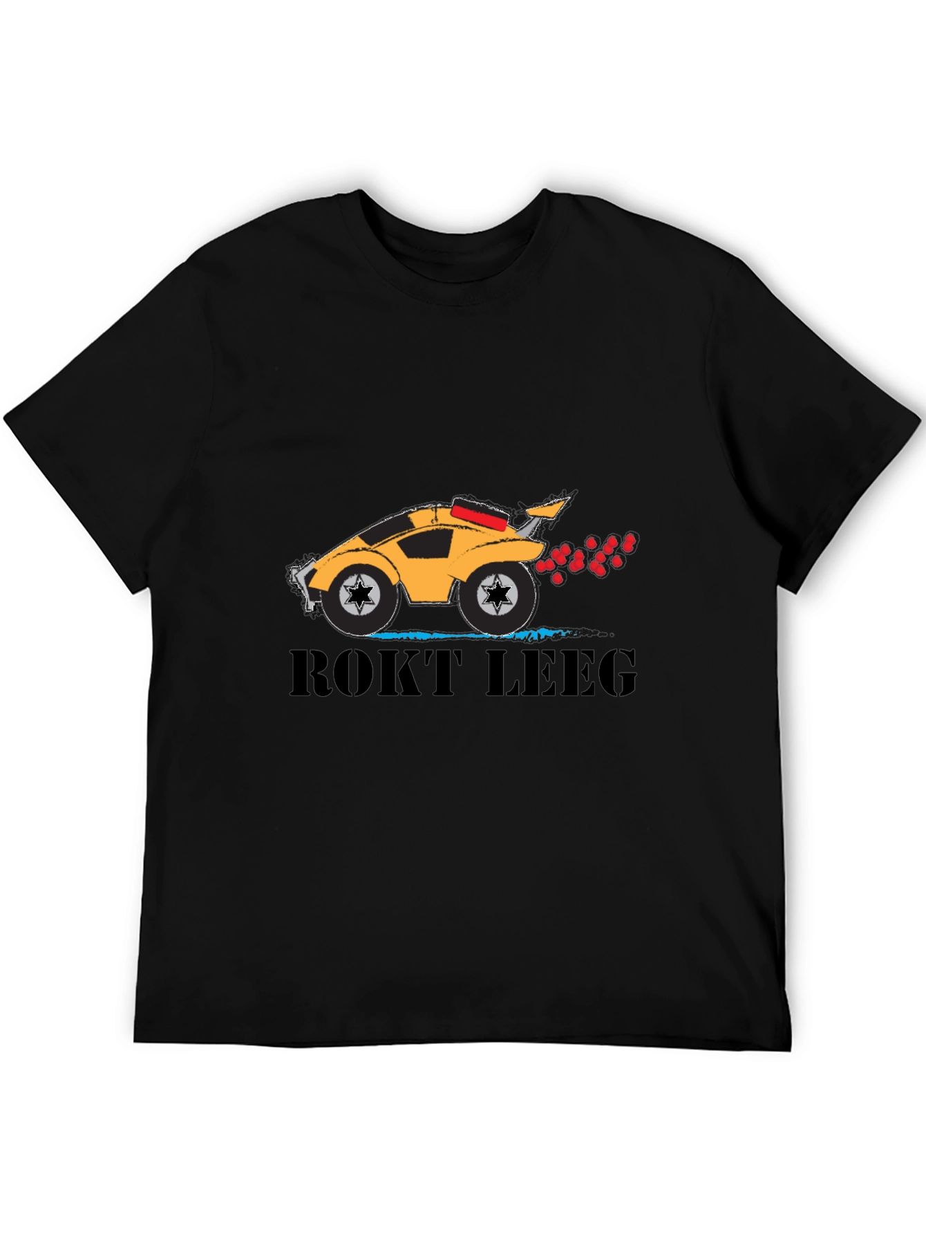 Black ROKT LEEG Black Graphic T-Shirt - Car Design view 5