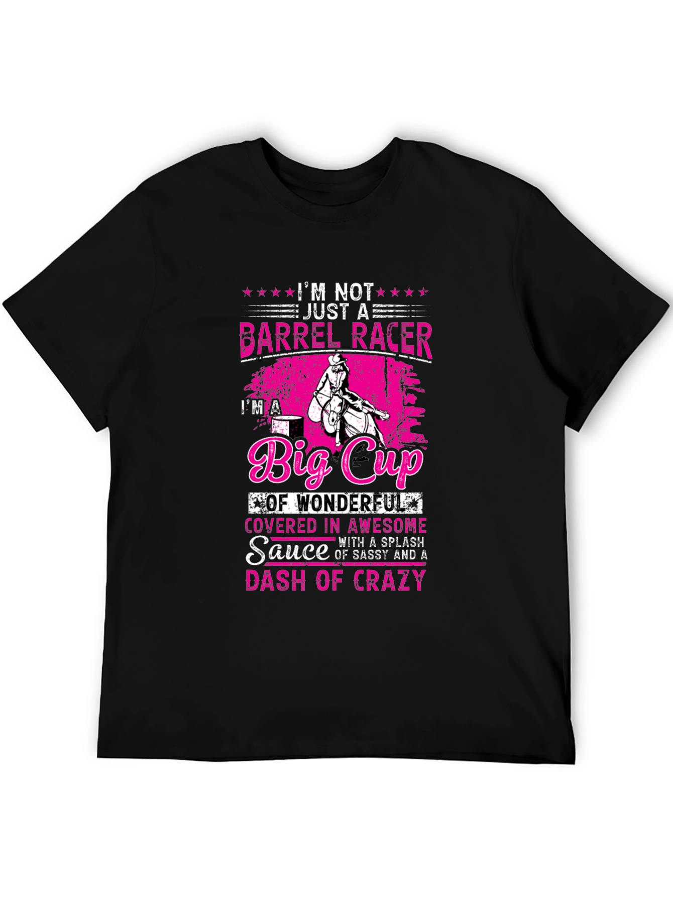Black Barrel Racer Big Cup Graphic T-Shirt view 5