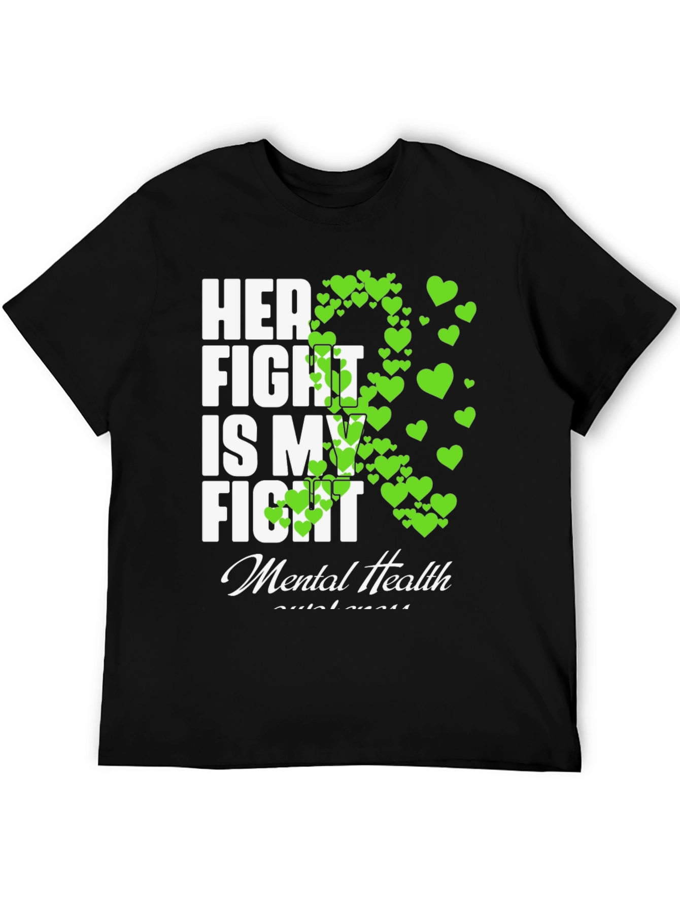 Black Mental Health Awareness T-Shirt - Her Fight Is My Fight view 5