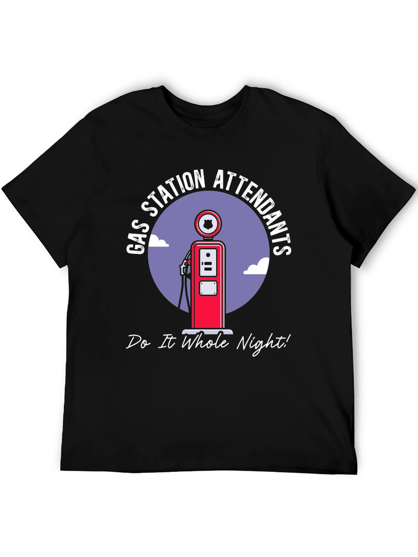 Black Gas Station Attendants T-Shirt view 5
