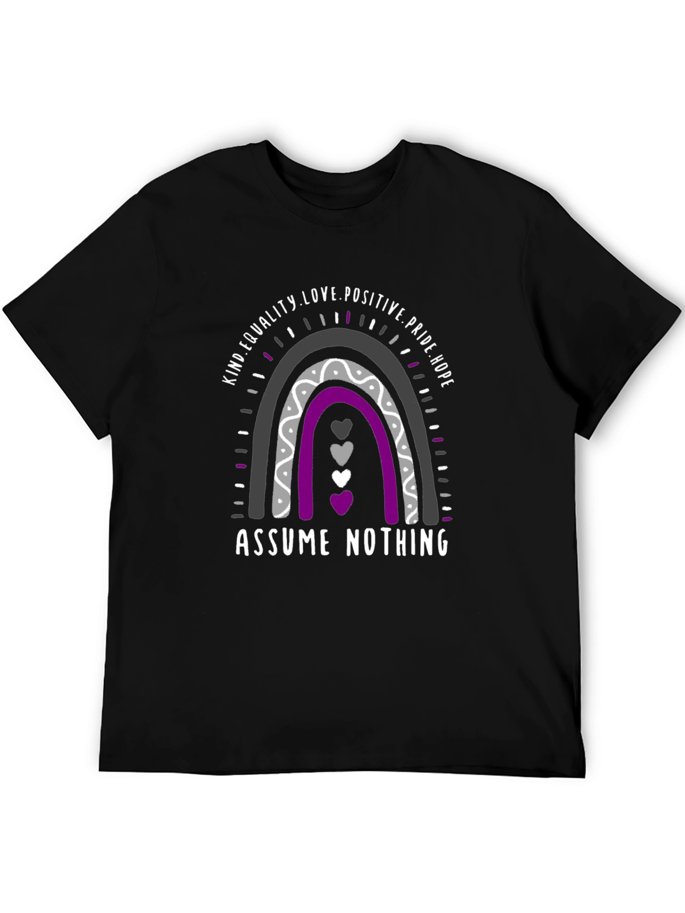 Black Ace Pride Rainbow T-Shirt - Assume Nothing view 5