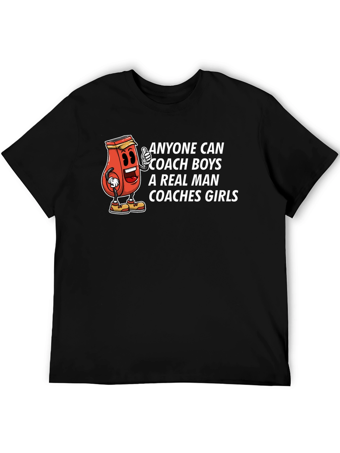 Black Funny Coaches Girls T-Shirt, A Real Man Coaches Girls Tee view 5