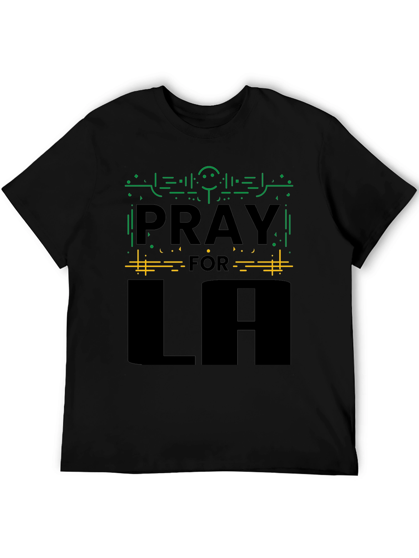 Black Pray for LA Black Graphic Tee - Comfort Fit view 5