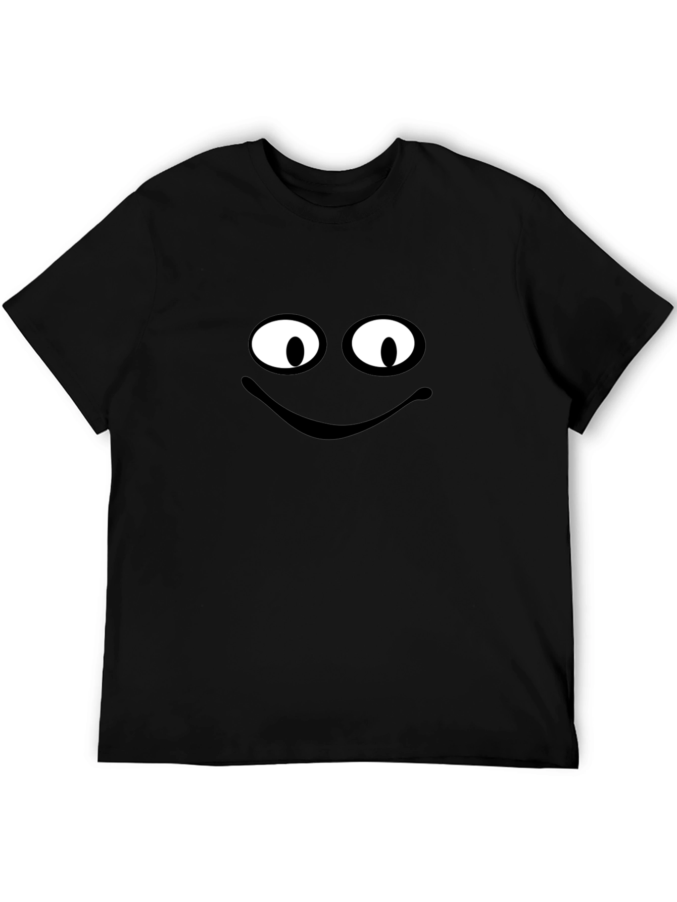 Black Smiling Face Graphic Black T-Shirt view 5