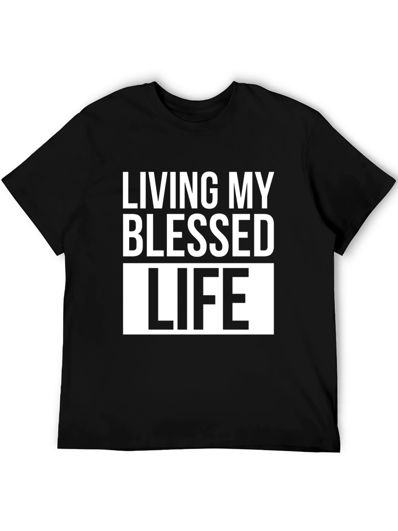 Black Living My Blessed Life T-Shirt - Black view 5