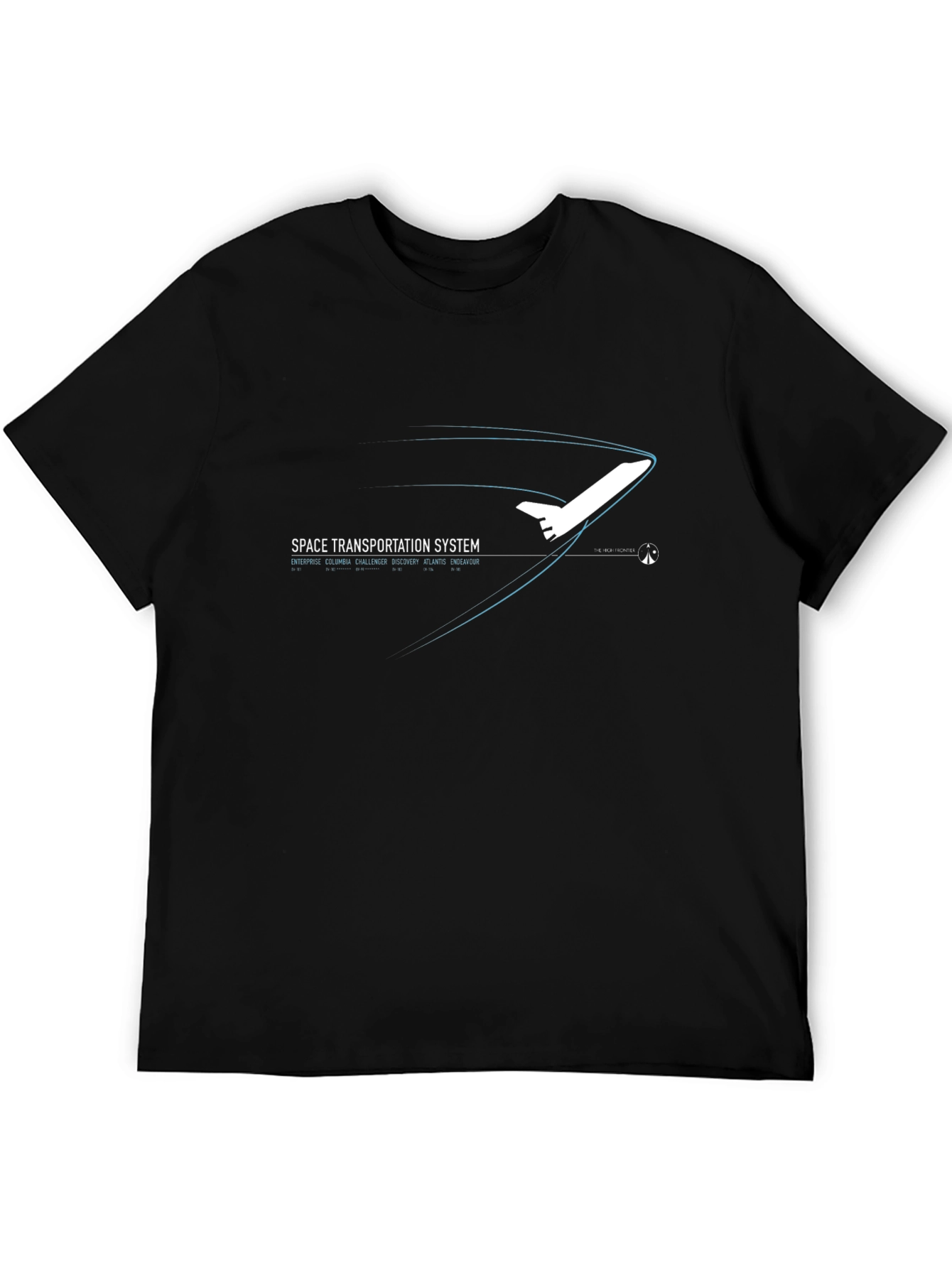 Black Space Transportation System Black T-Shirt view 5