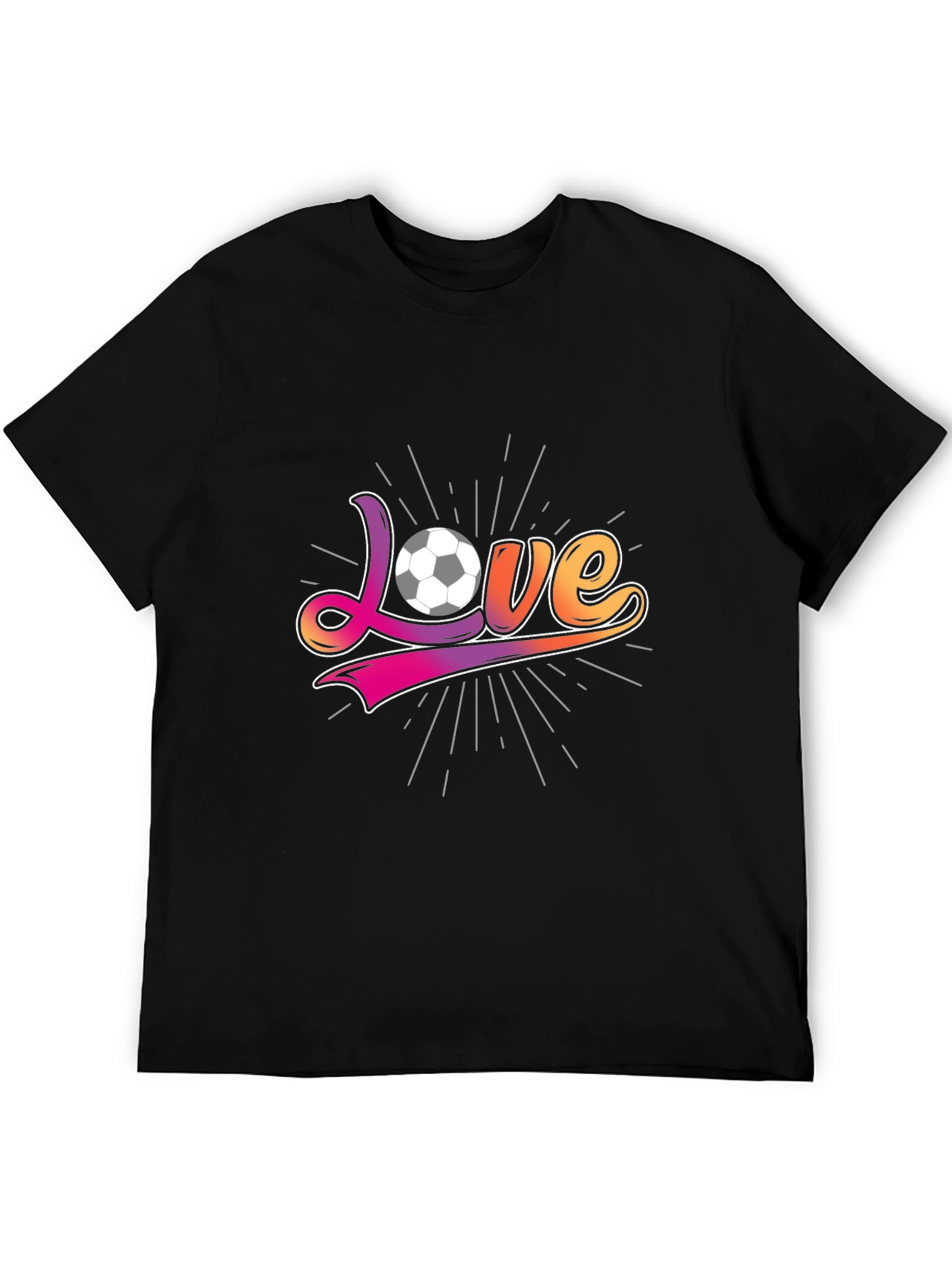Black Soccer Love Graphic T-Shirt view 5