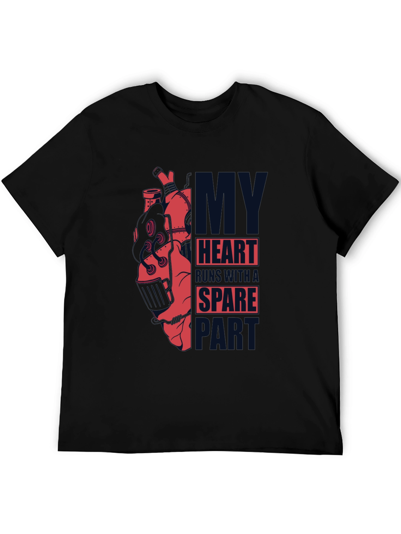Black Steampunk Heart T-Shirt - Dark Graphic Tee view 5