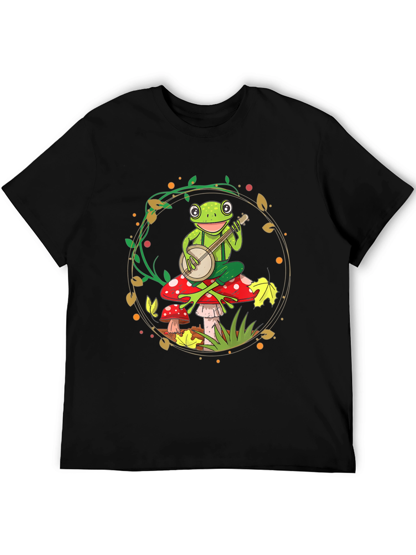 Black Frog Banjo T-Shirt - Whimsical Music Tee view 5