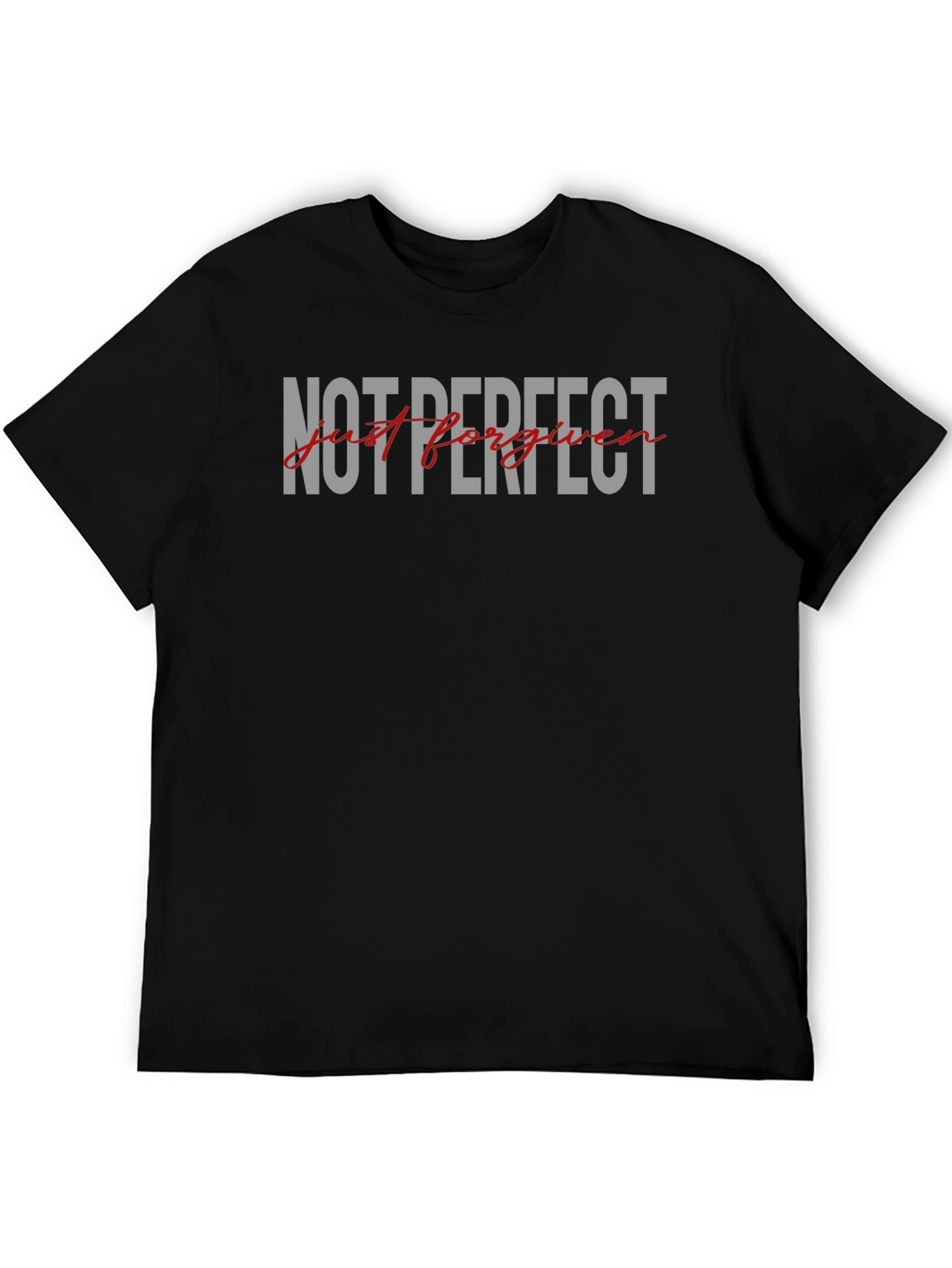 Black Not Perfect Just Forgiven Graphic Tee view 5