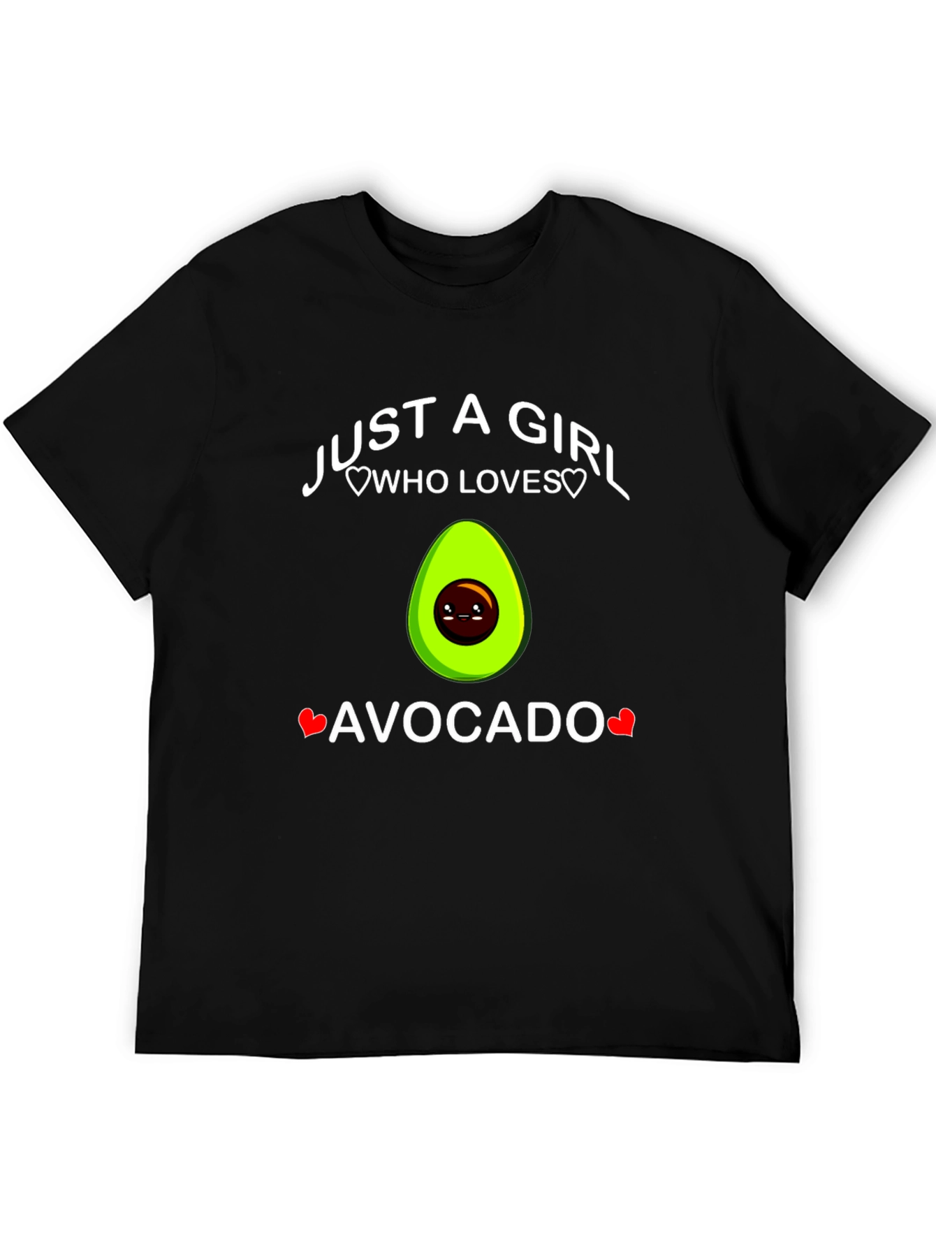 Black Just A Girl Who Loves Avocado T-Shirt view 5