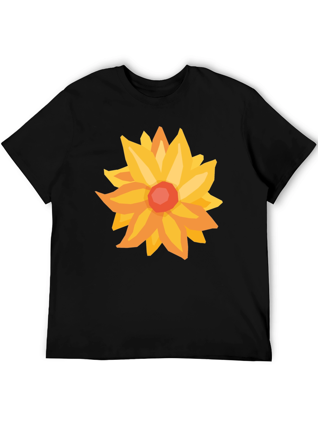 Black Floral Graphic Tee - Black T-Shirt with Flower Design view 5
