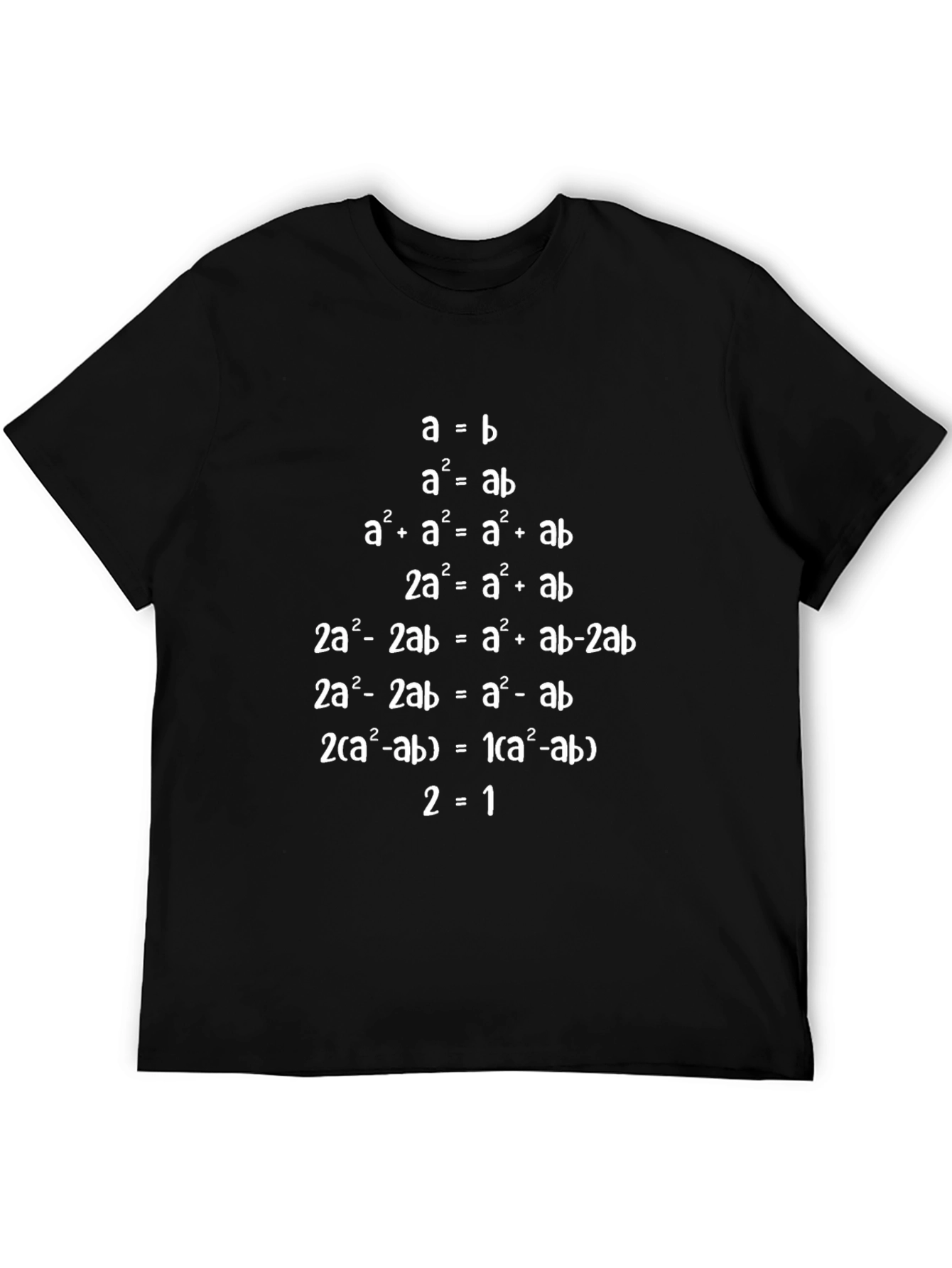 Black Funny Math Equation T-Shirt -  '2=1' Gag Gift view 5