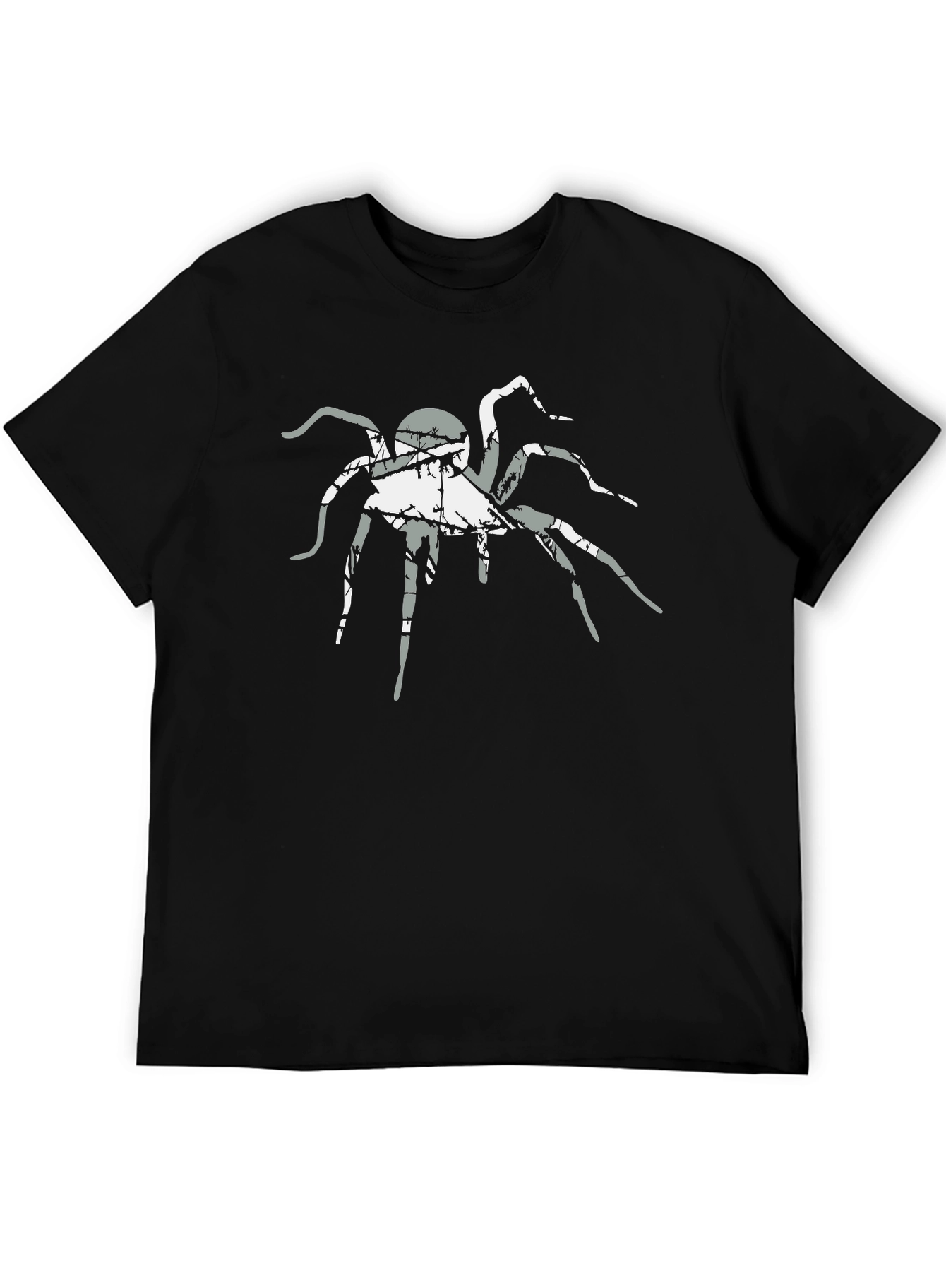 Black Graphic Spider Print Black T-Shirt view 5