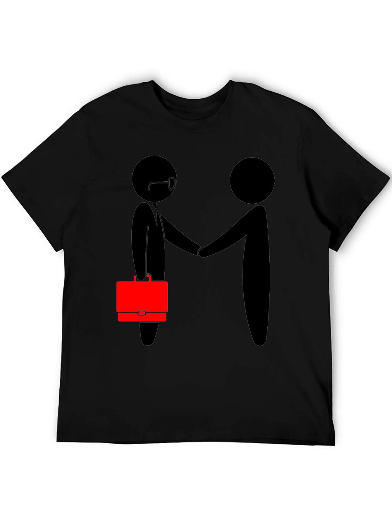 Black Funny Business Handshake Graphic T-Shirt view 5