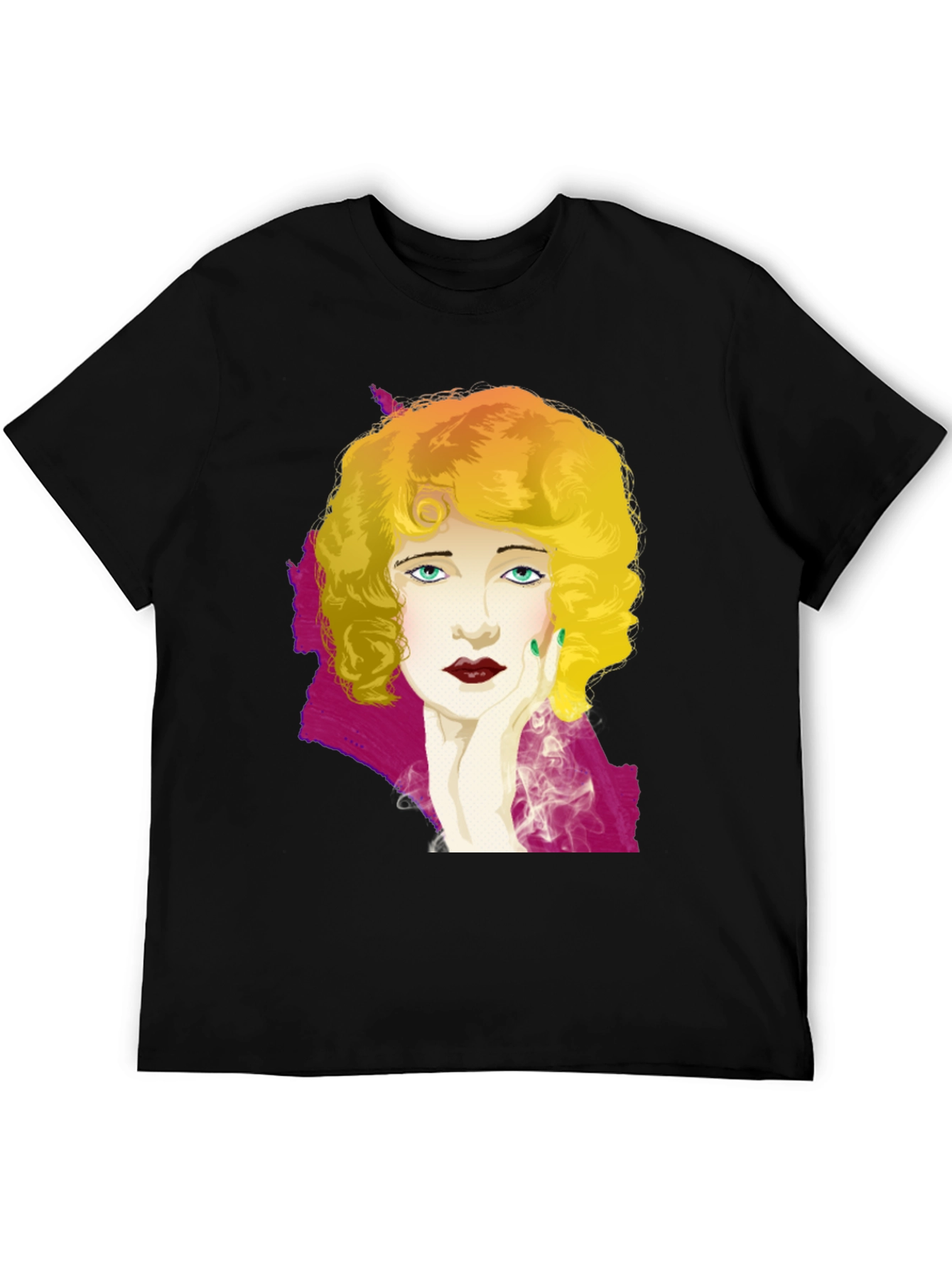 Black Vintage Art Deco Style Women's Graphic T-Shirt view 5